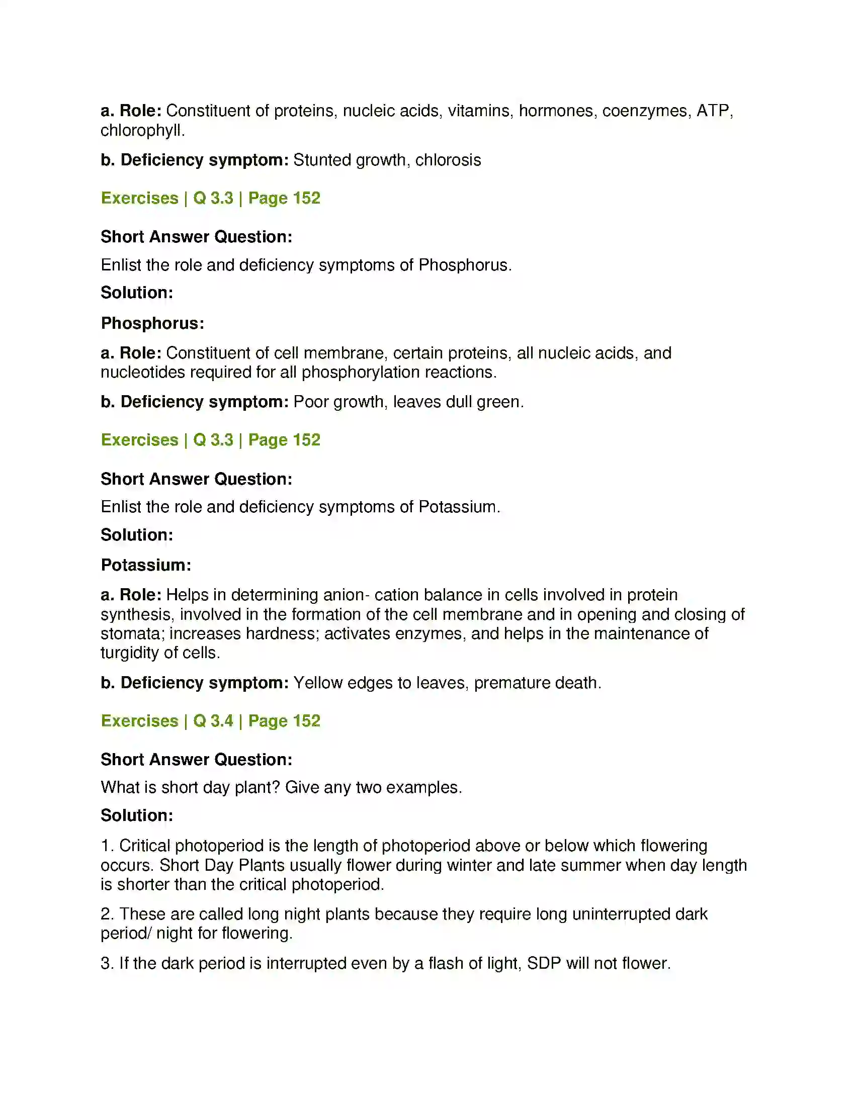 Maharashtra Board Class 12th Biology Plant Growth and Mineral Nutrition Solution 8