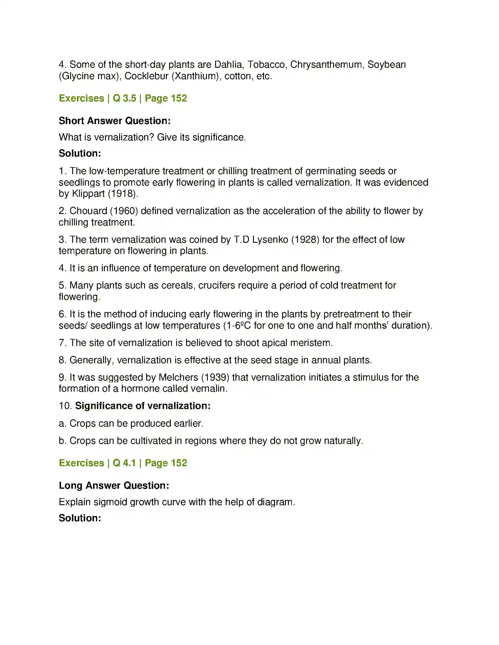 Maharashtra Board Class 12th Biology Plant Growth and Mineral Nutrition Solution 9