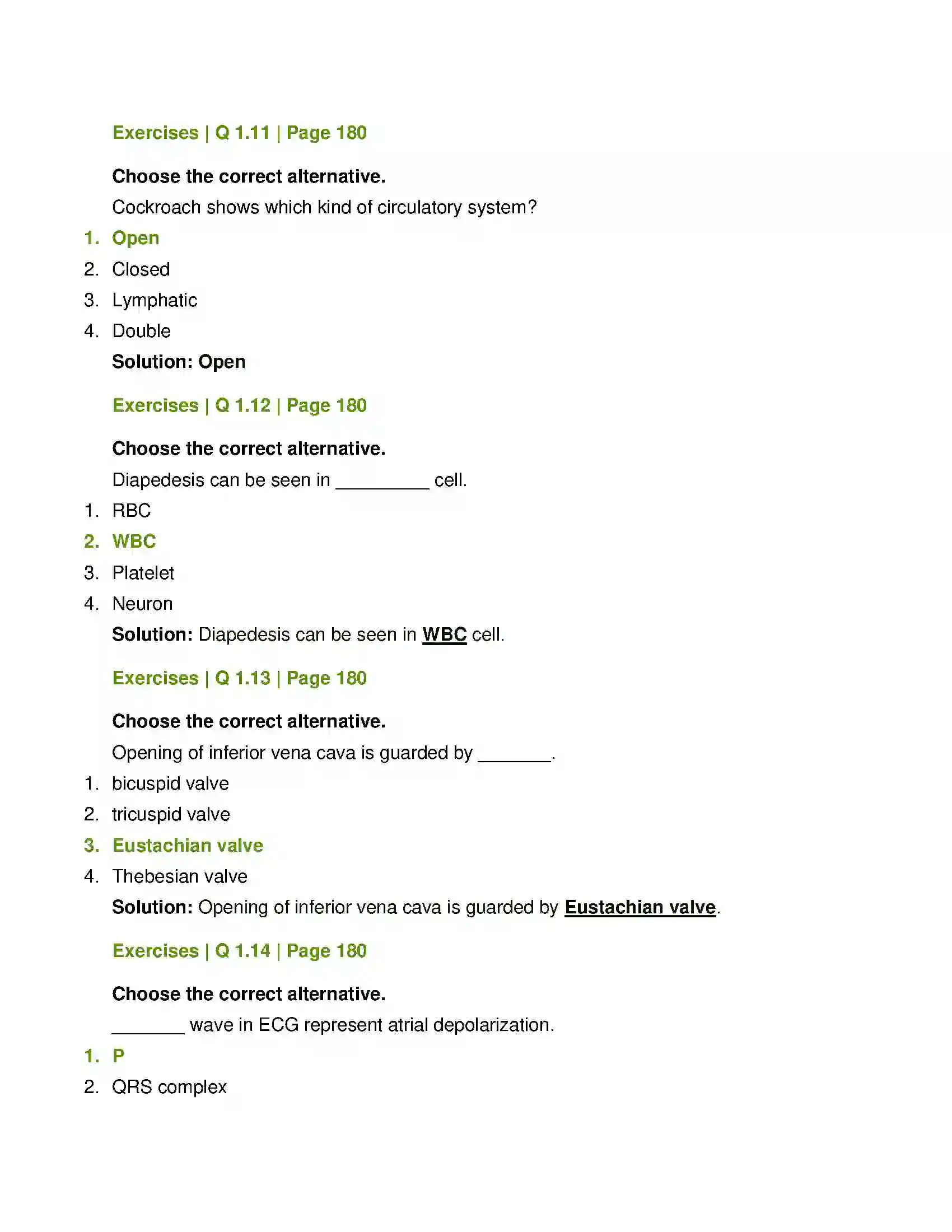 Maharashtra Board Class 12th Biology Respiration and Circulation Solution 4