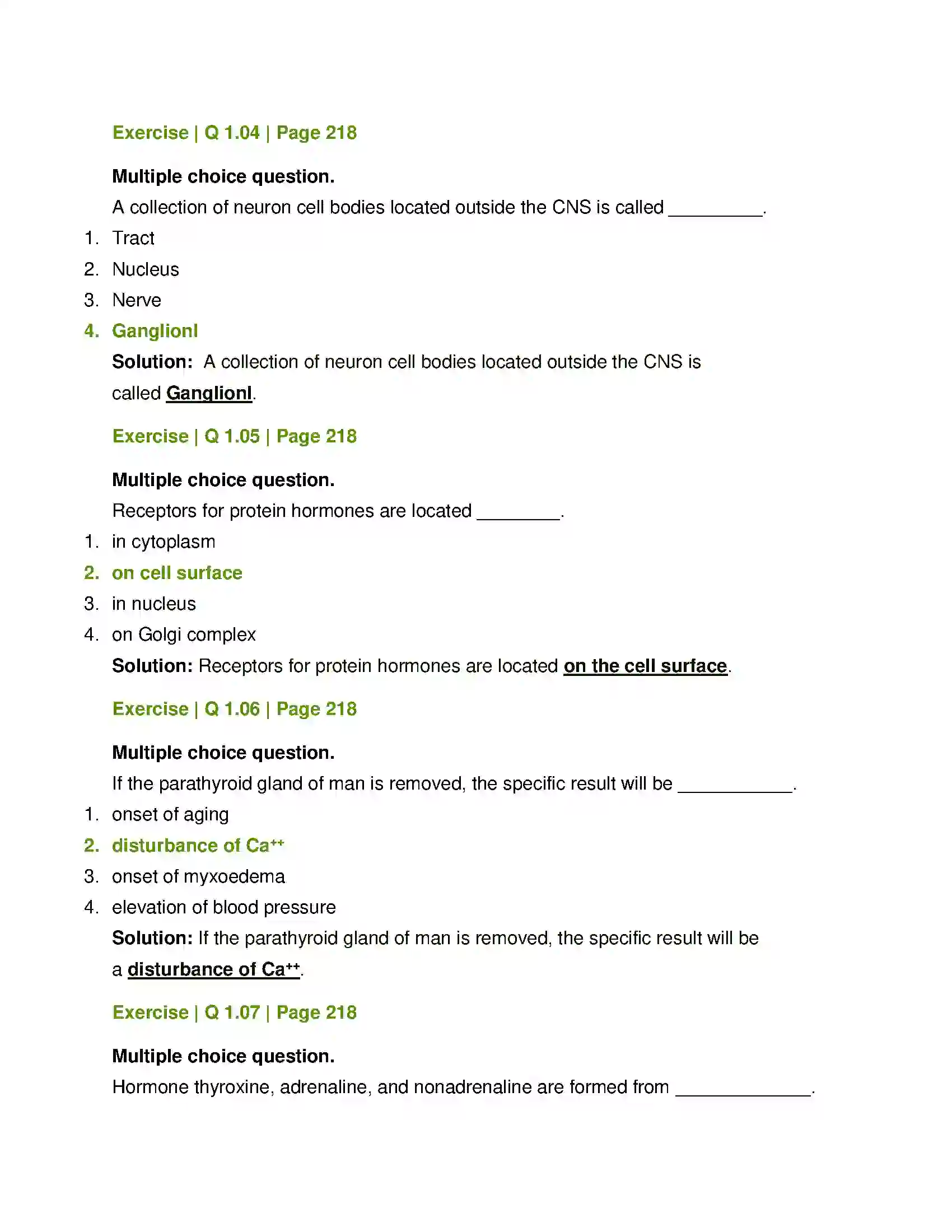 Maharashtra Board Class 12th Biology Control and Co-ordination Solution 2