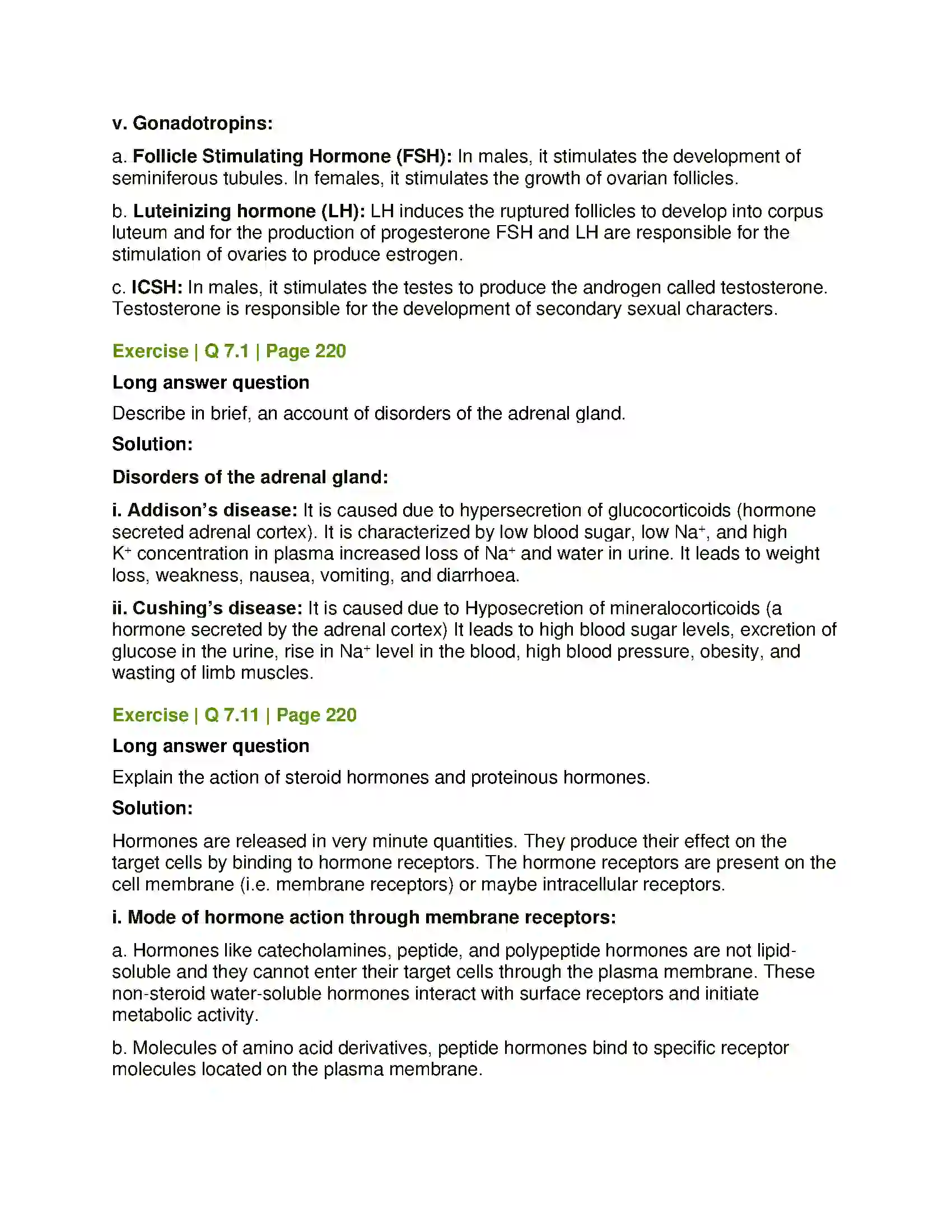 Maharashtra Board Class 12th Biology Control and Co-ordination Solution 27