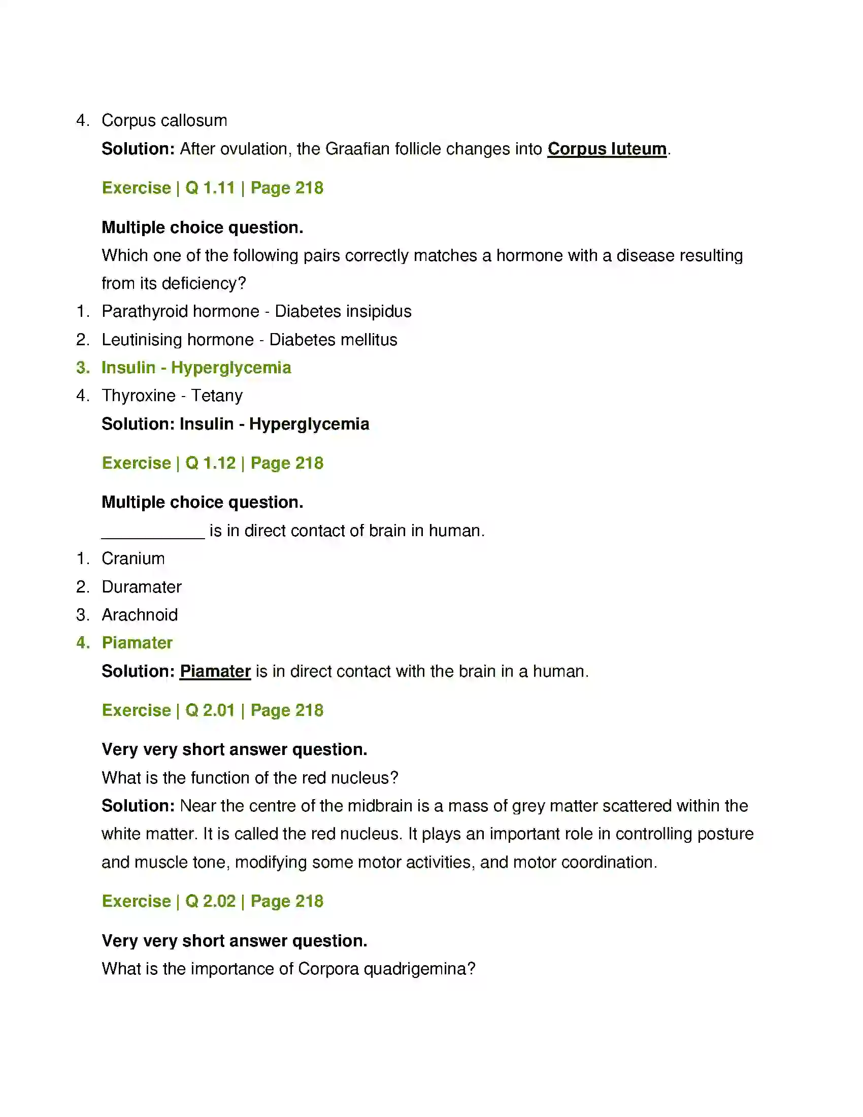Maharashtra Board Class 12th Biology Control and Co-ordination Solution 4