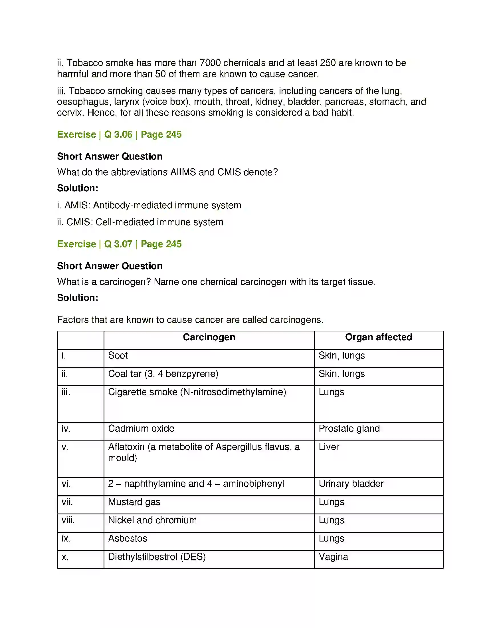 Maharashtra Board Class 12th Biology Human Health and Diseases Solution 9