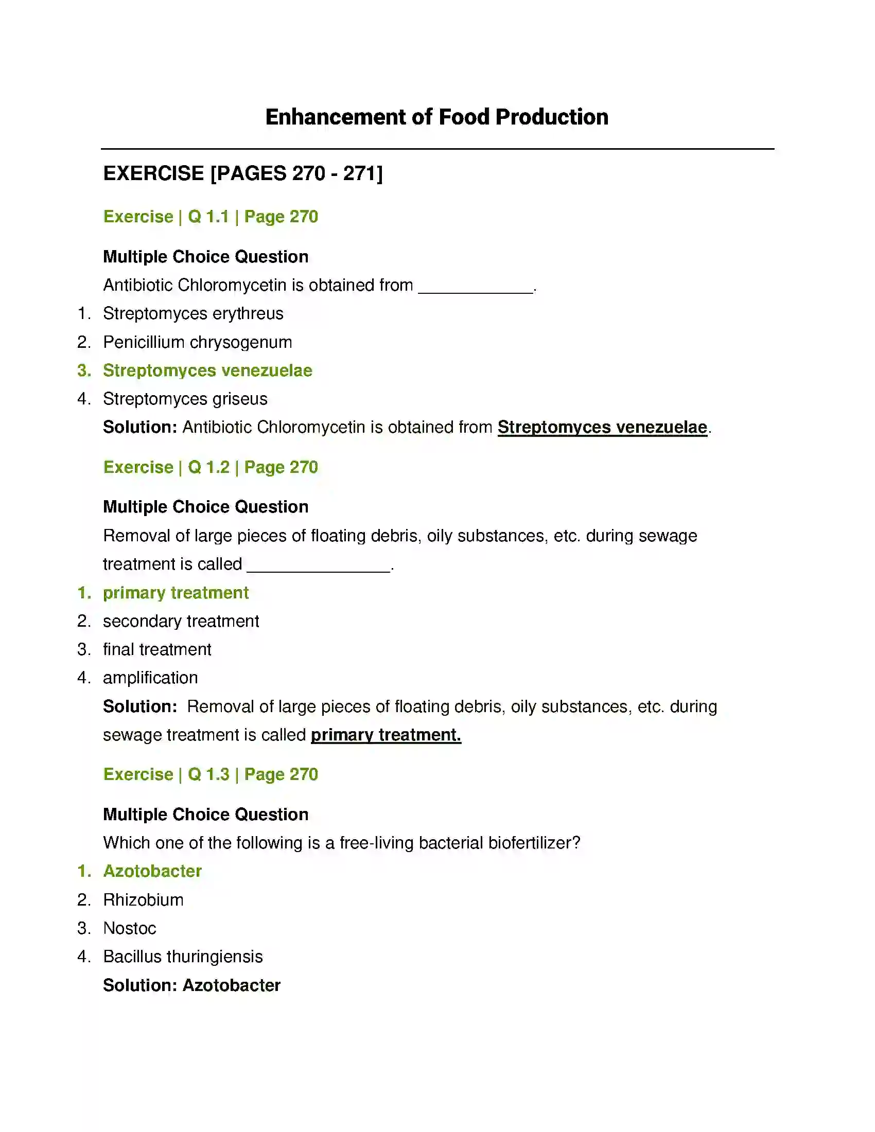 Maharashtra Board Class 12th Biology Enhancement of Food Production Solution 1