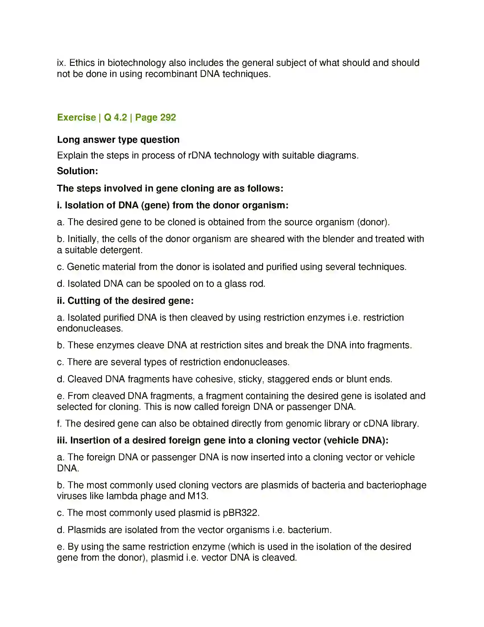 Maharashtra Board Class 12th Biology Biotechnology Solution 10
