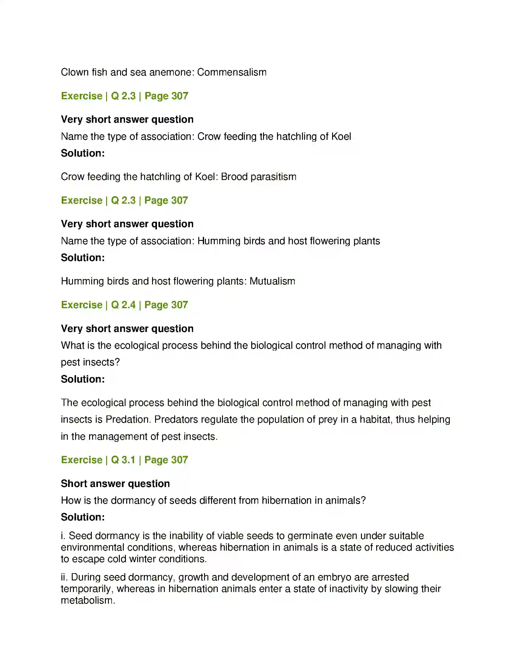Maharashtra Board Class 12th Biology Organisms and Populations Solution 4