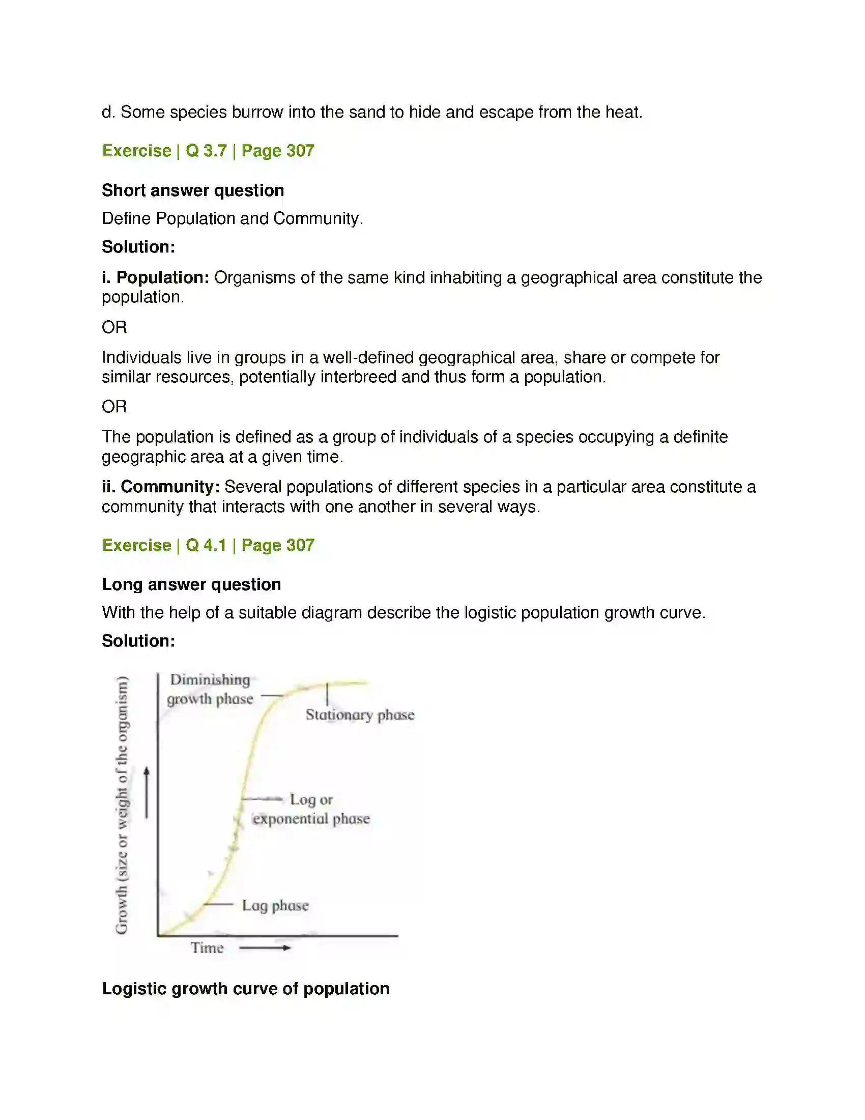 Maharashtra Board Class 12th Biology Organisms and Populations Solution 9