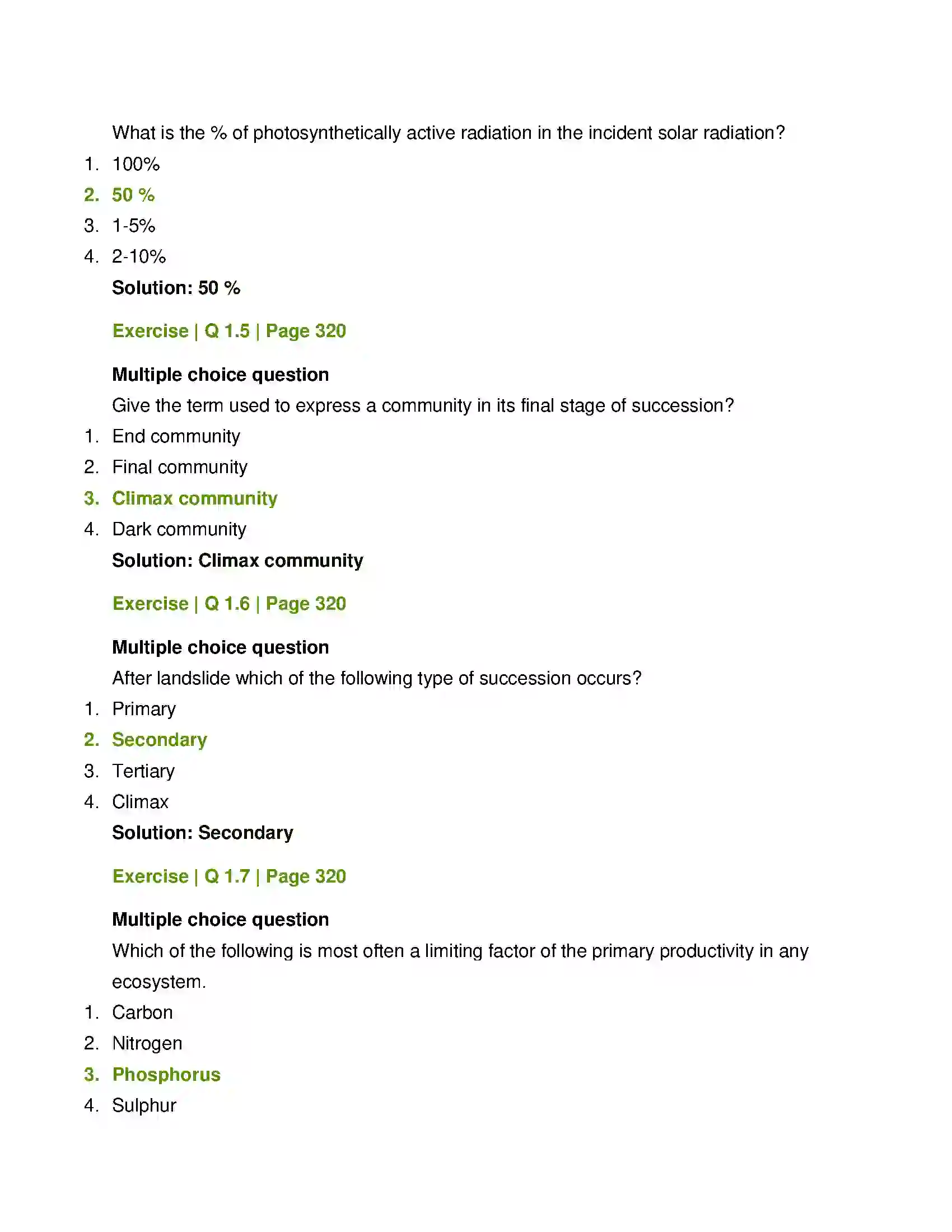Maharashtra Board Class 12th Biology Ecosystems and Energy Flow Solution 2