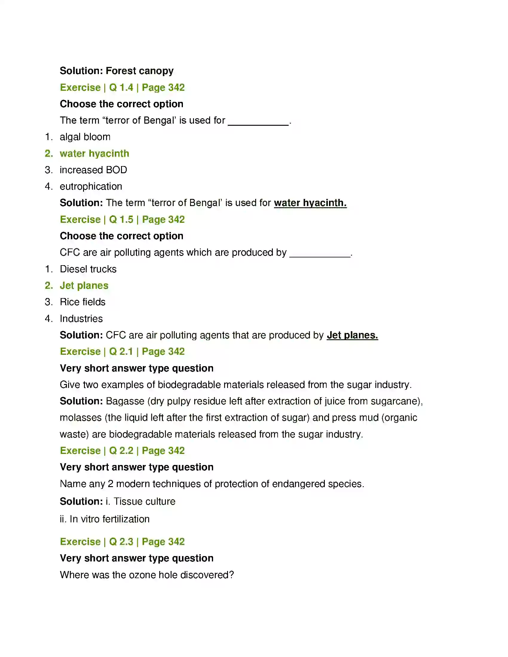 Maharashtra Board Class 12th Biology Biodiversity, Conservation and Environmental Issues Solution 2