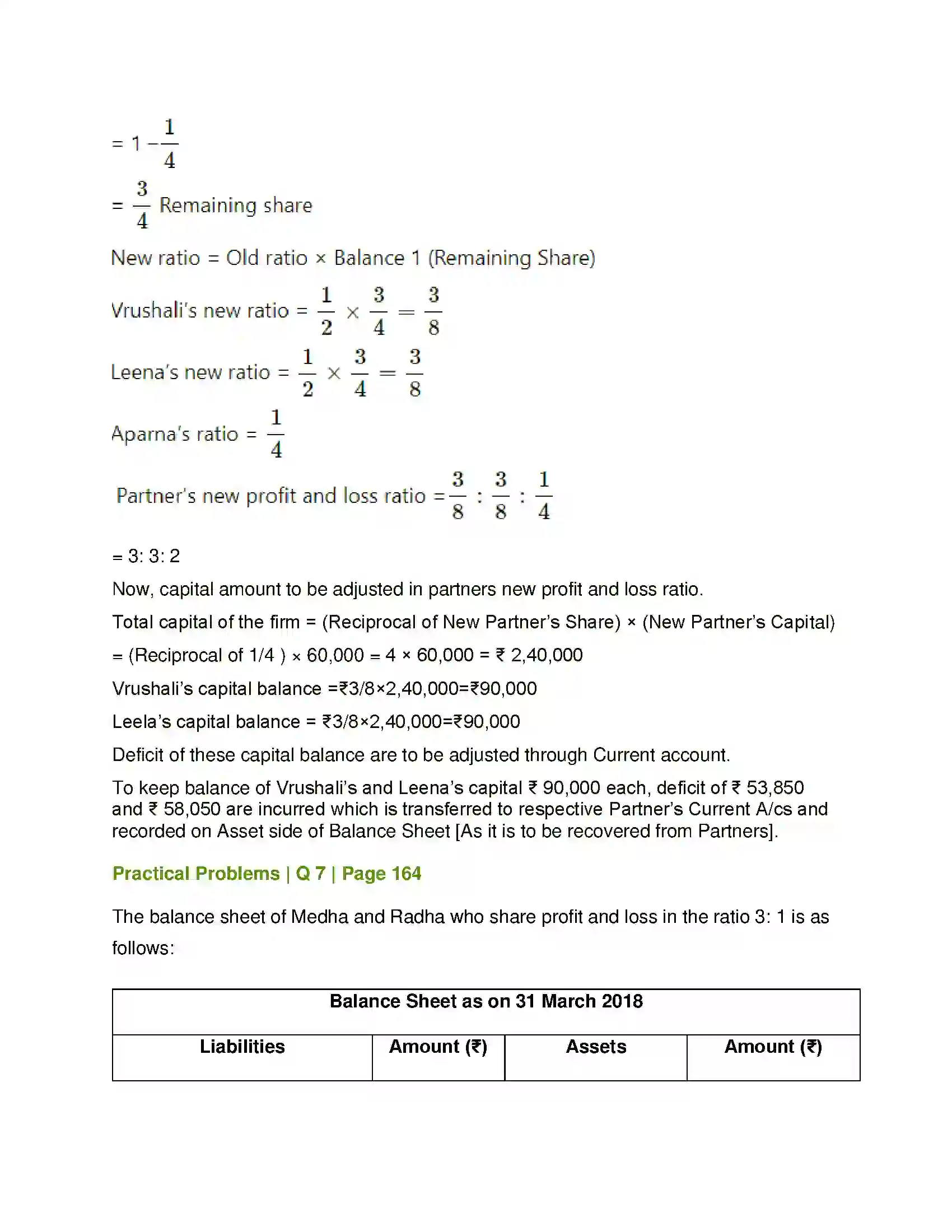 Maharashtra Board Class 12th Book Keeping & Accountancy Reconstitution of Partnership (Admission of Partner) Solution 36
