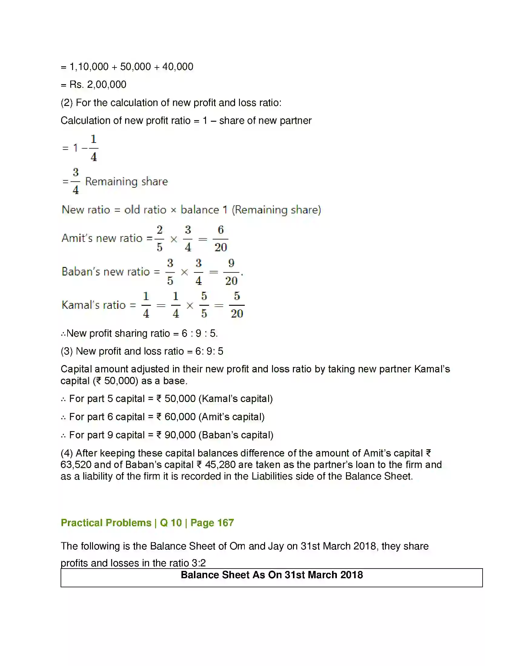 Maharashtra Board Class 12th Book Keeping & Accountancy Reconstitution of Partnership (Admission of Partner) Solution 45