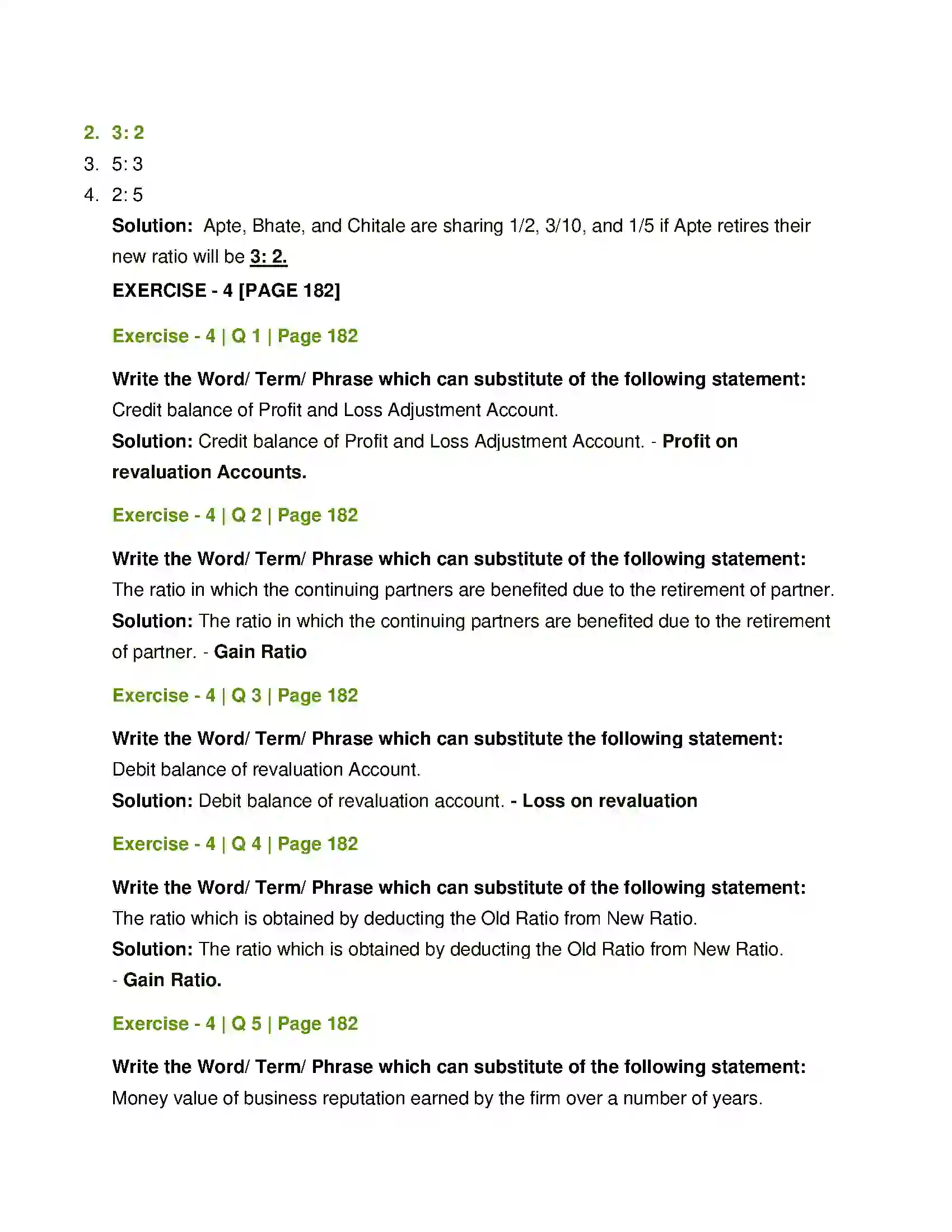 Maharashtra Board Class 12th Book Keeping & Accountancy Reconstitution of Partnership (Retirement of Partner) Solution 3