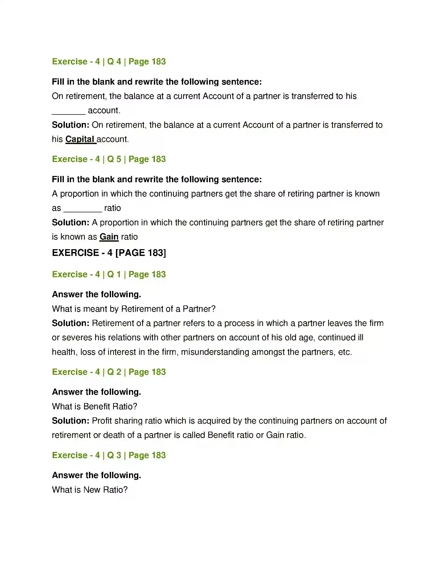 Maharashtra Board Class 12th Book Keeping & Accountancy Reconstitution of Partnership (Retirement of Partner) Solution 7