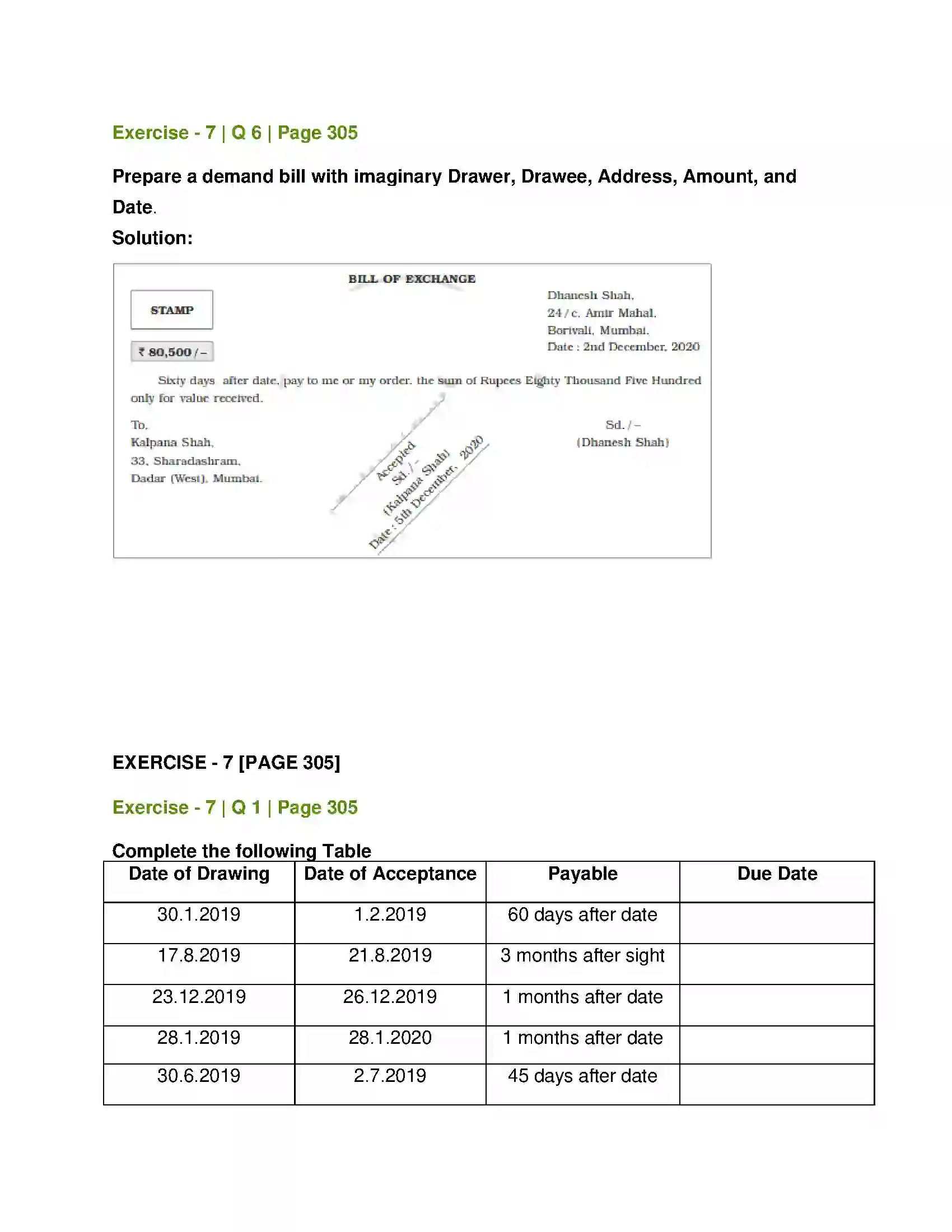 Maharashtra Board Class 12th Book Keeping & Accountancy Bills of Exchange Solution 23