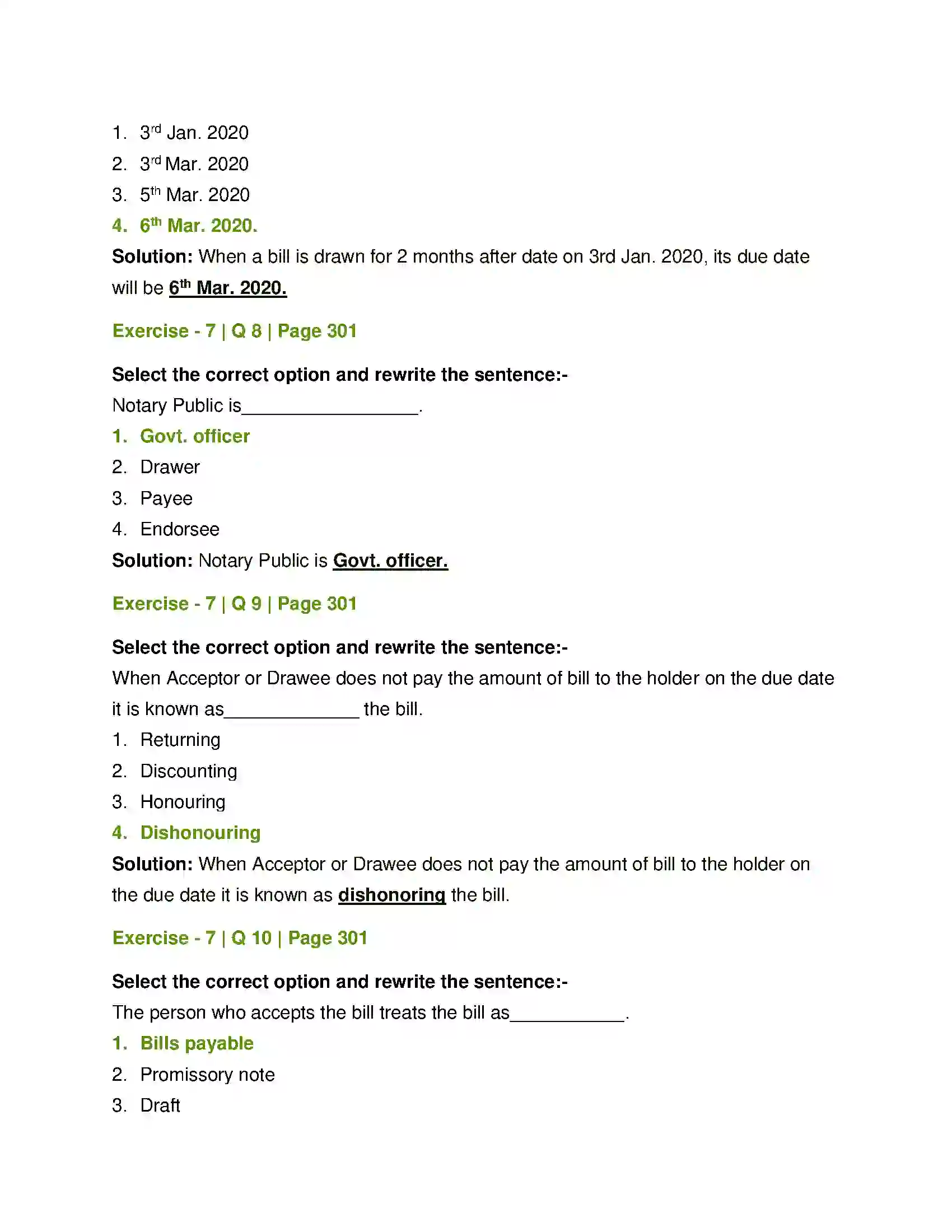 Maharashtra Board Class 12th Book Keeping & Accountancy Bills of Exchange Solution 3