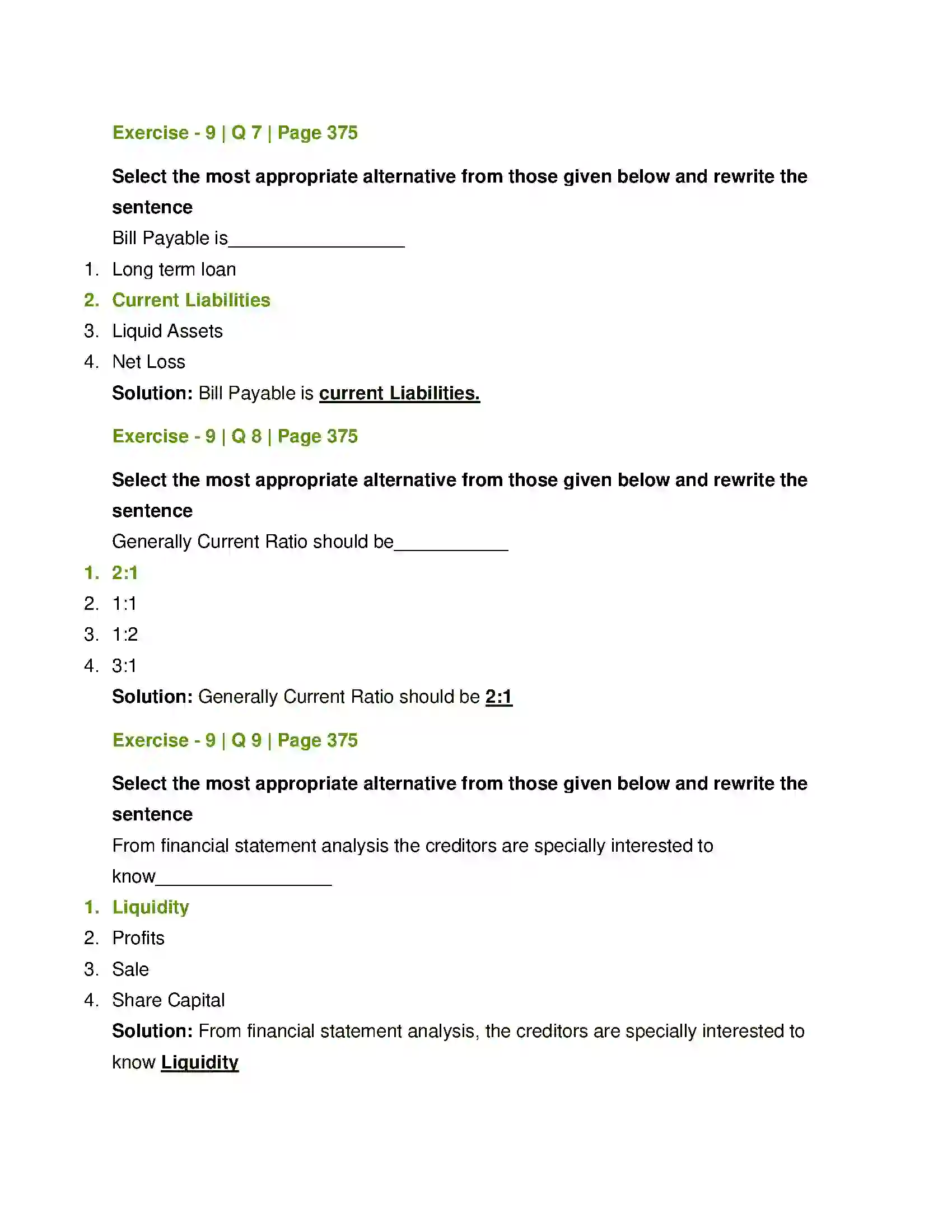 Maharashtra Board Class 12th Book Keeping & Accountancy Analysis of Financial Statements Solution 3