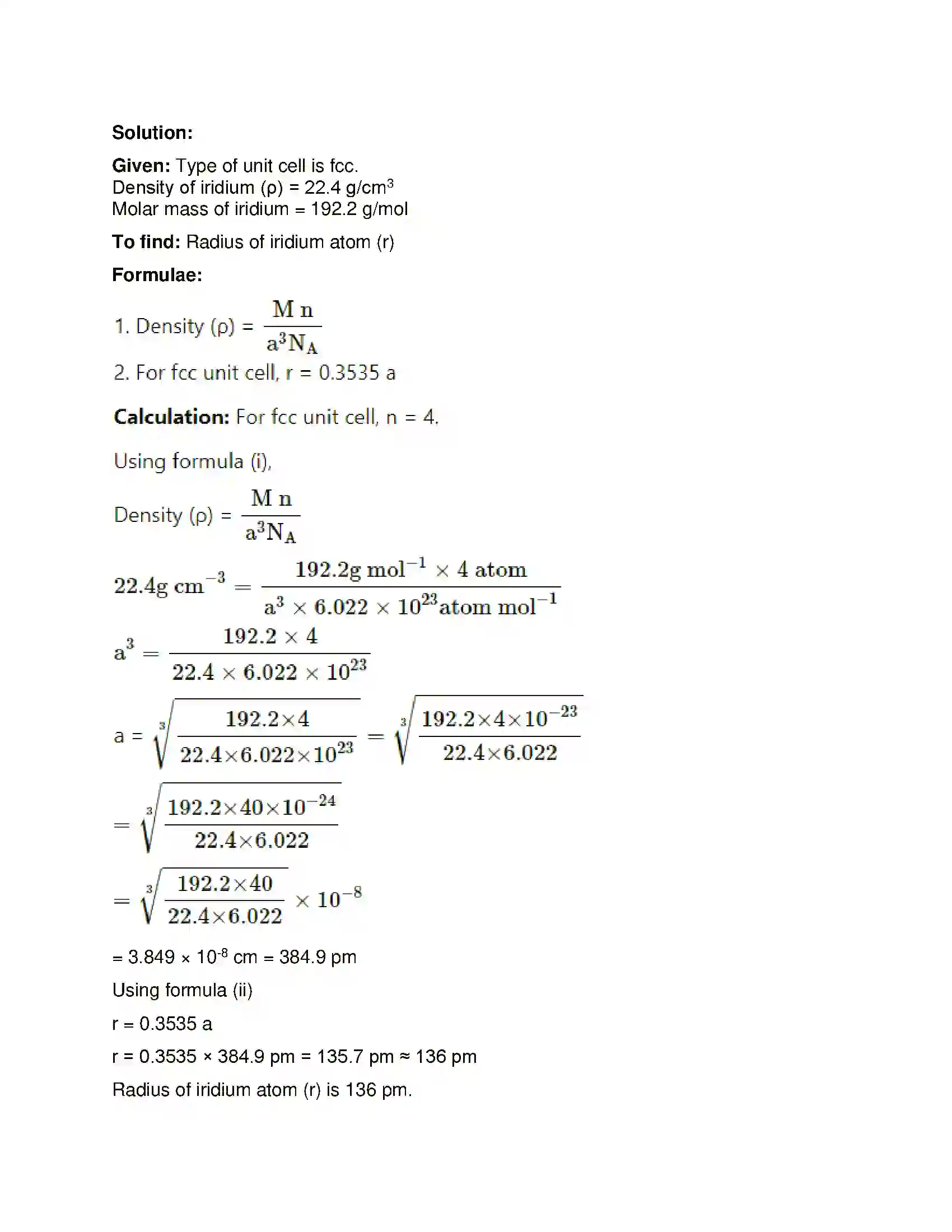 Maharashtra Board Class 12th Chemistry Solid State Solution 11