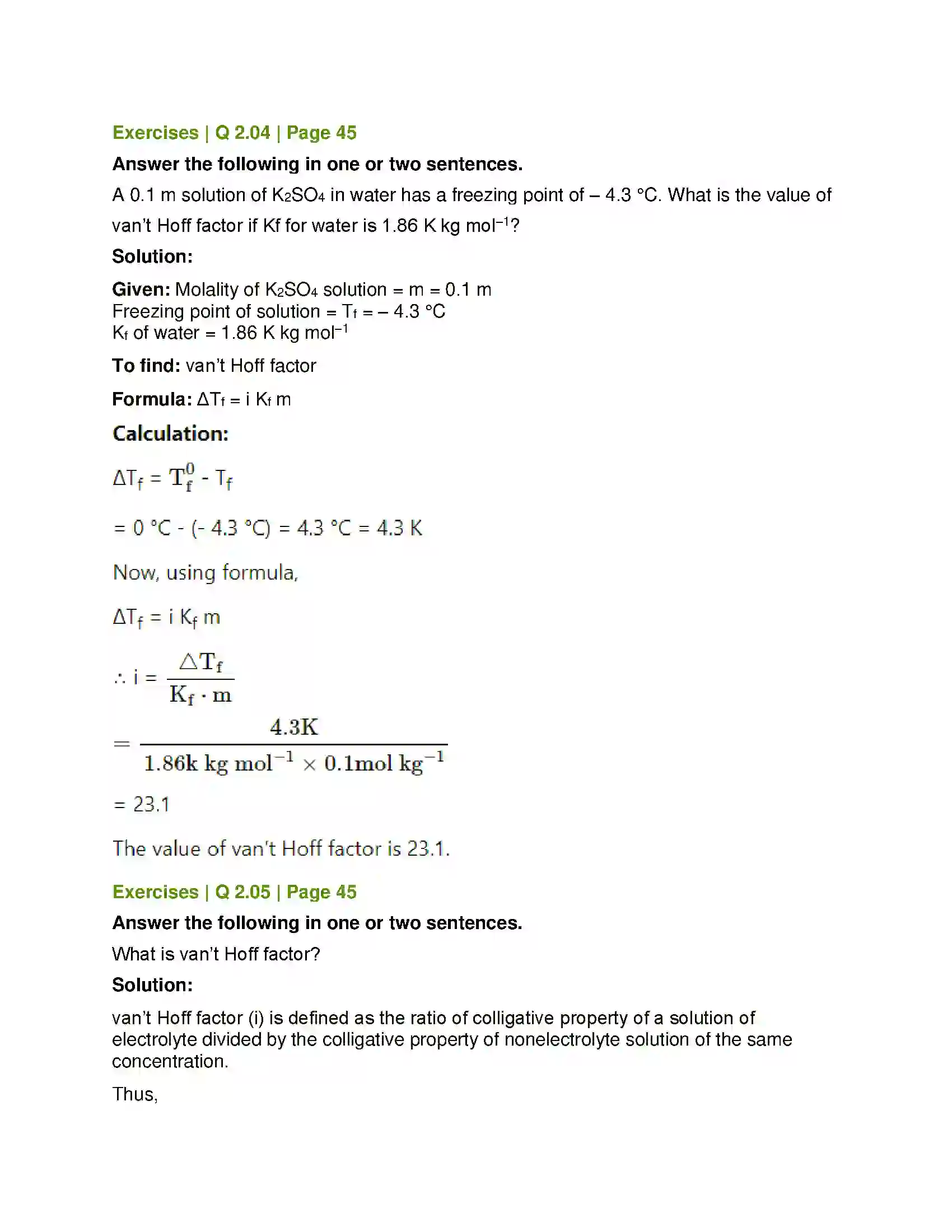 Maharashtra Board Class 12th Chemistry Solutions Solution 6
