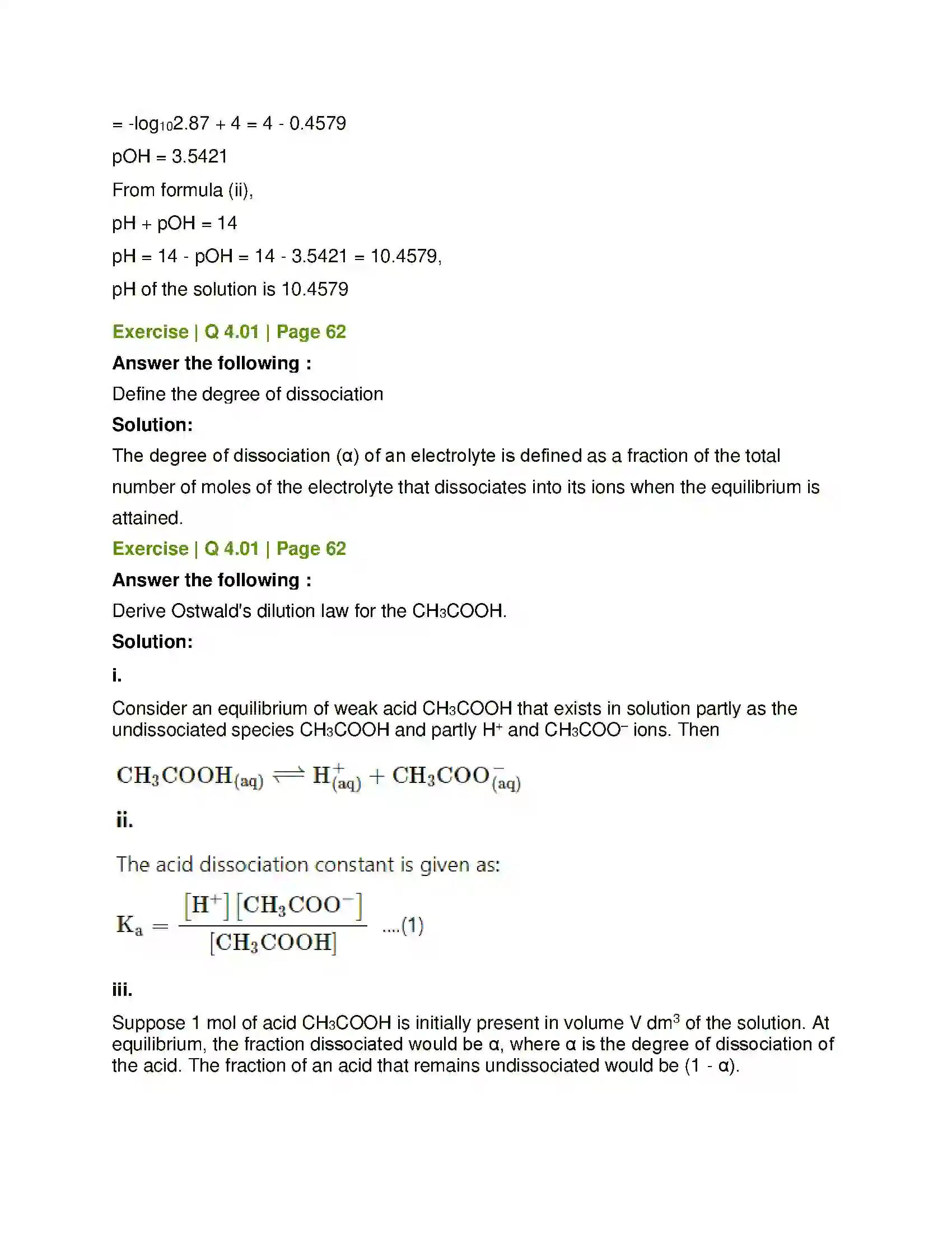 Maharashtra Board Class 12th Chemistry Ionic Equilibria Solution 14