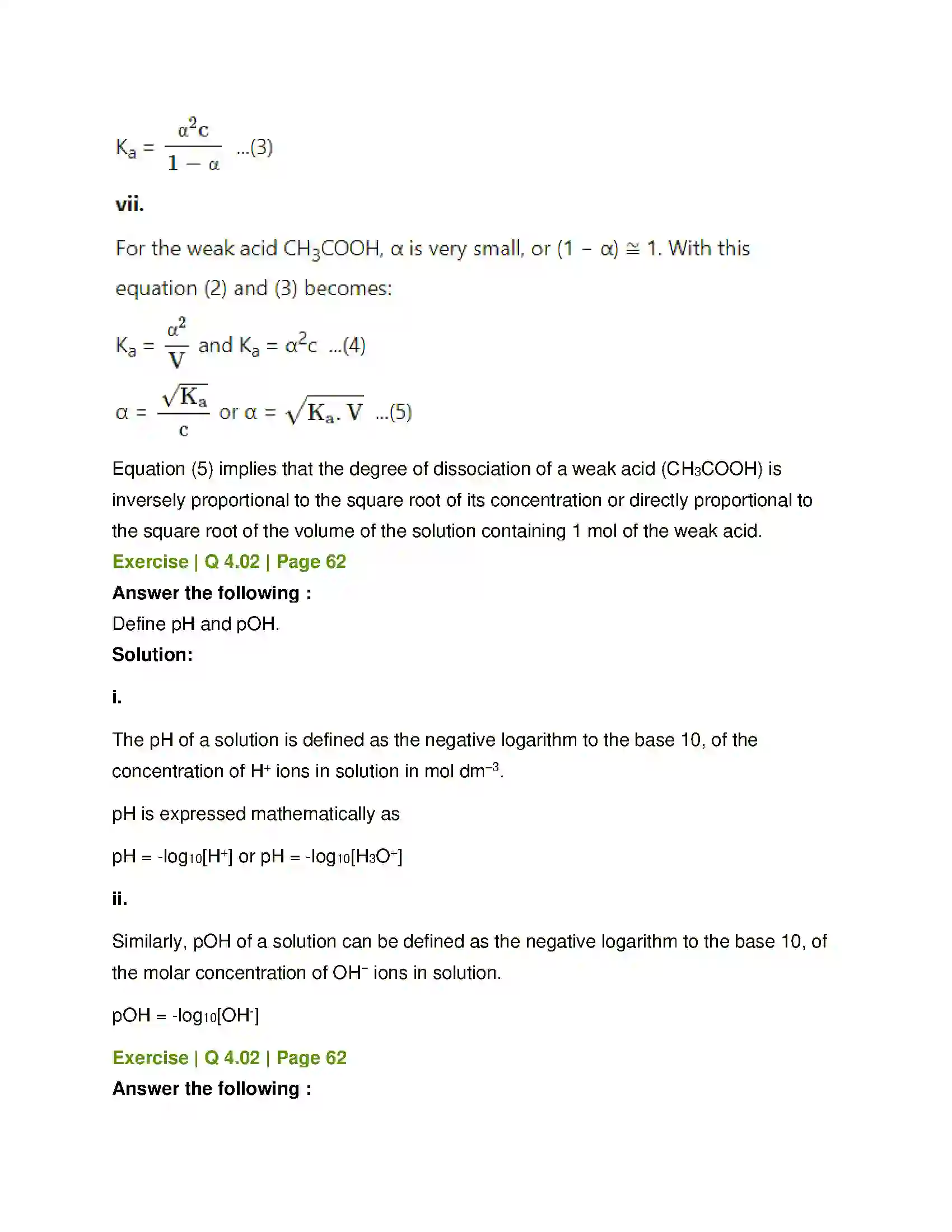 Maharashtra Board Class 12th Chemistry Ionic Equilibria Solution 16