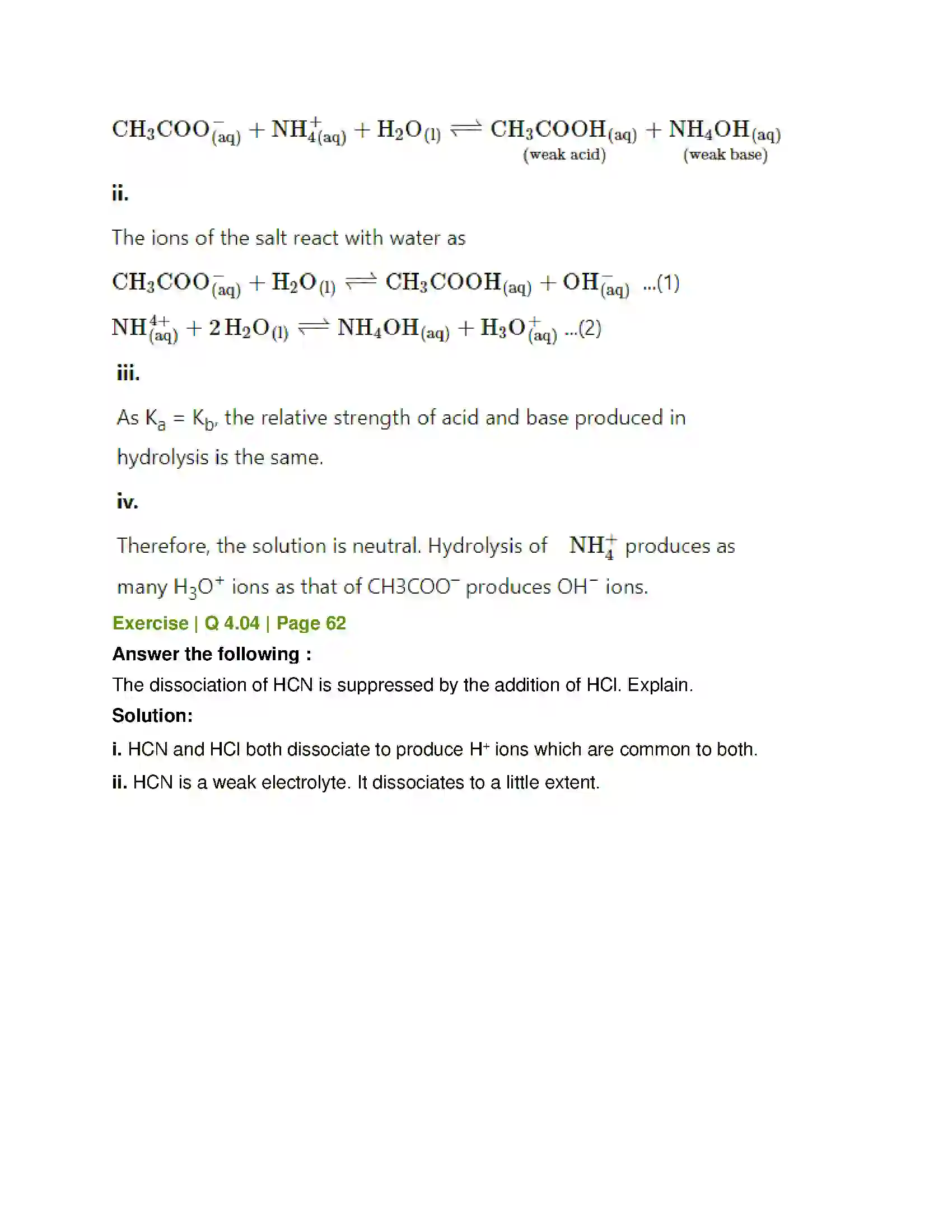 Maharashtra Board Class 12th Chemistry Ionic Equilibria Solution 18
