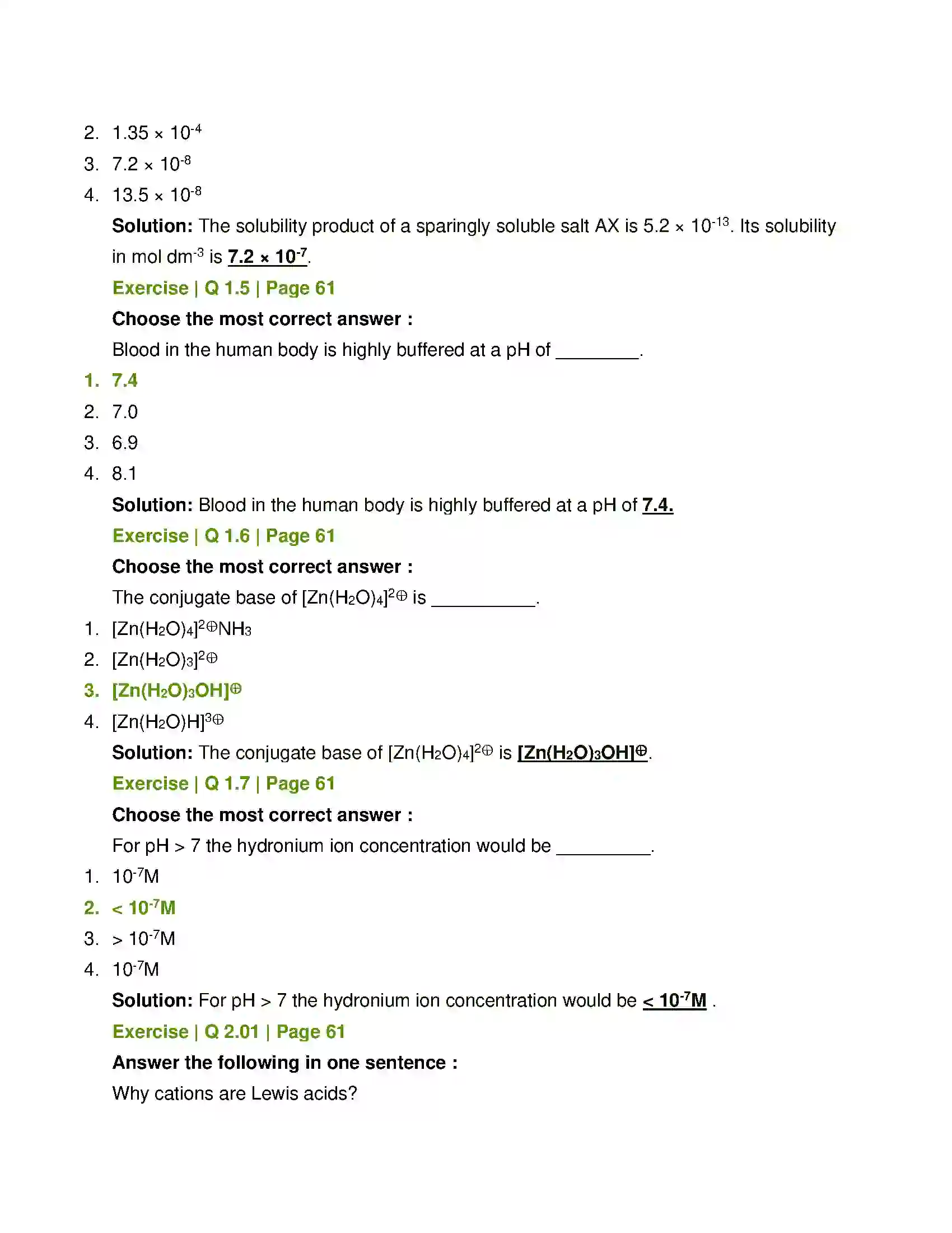 Maharashtra Board Class 12th Chemistry Ionic Equilibria Solution 2