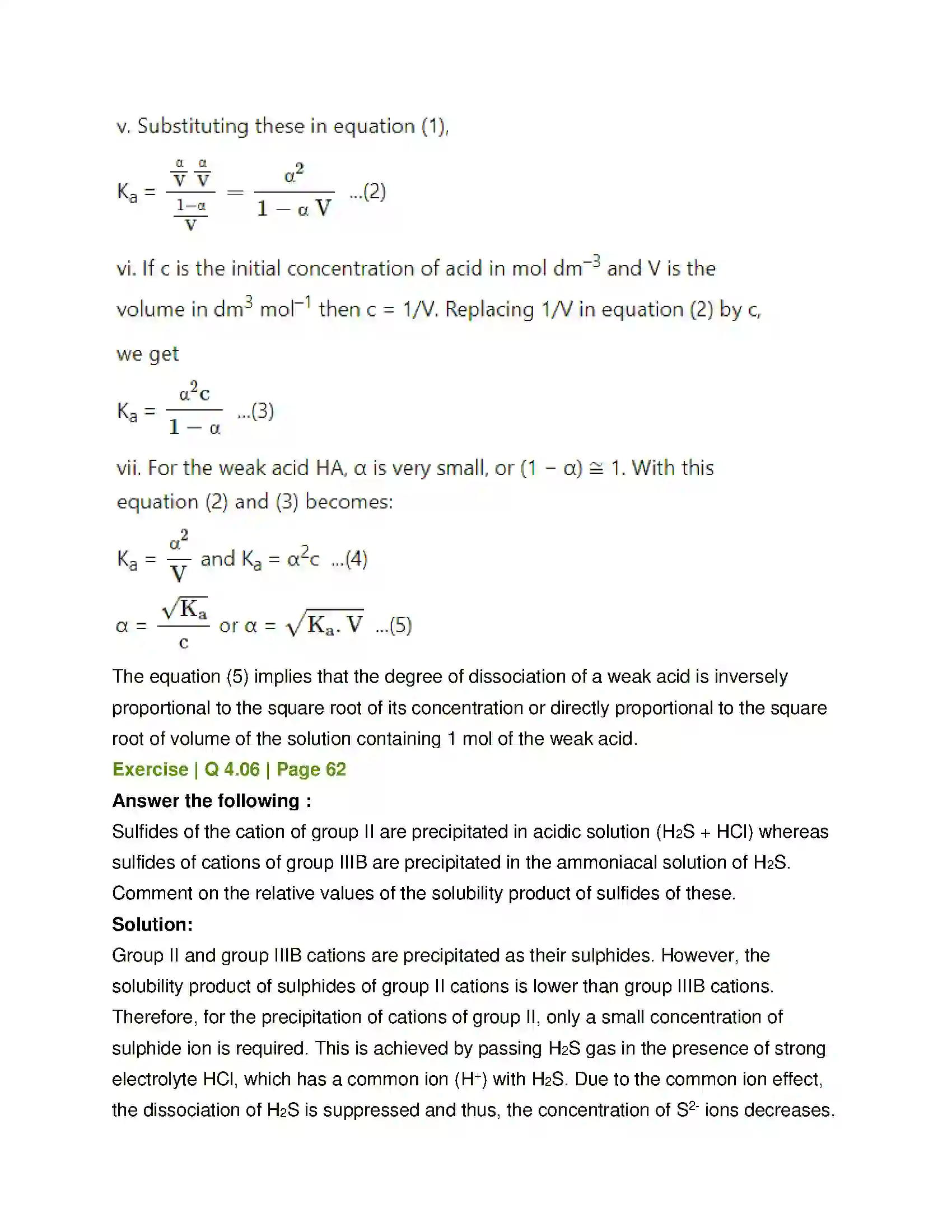 Maharashtra Board Class 12th Chemistry Ionic Equilibria Solution 22