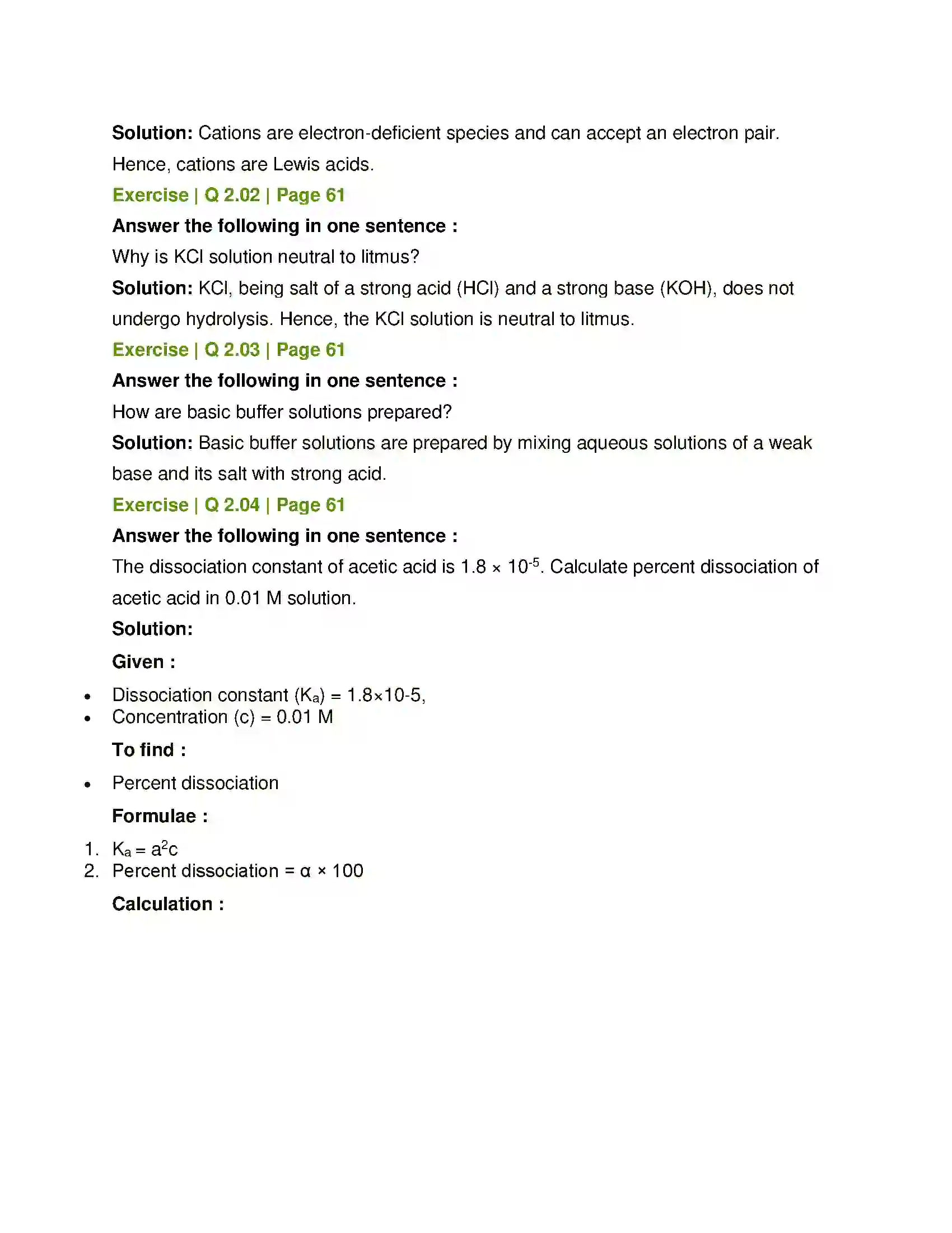 Maharashtra Board Class 12th Chemistry Ionic Equilibria Solution 3