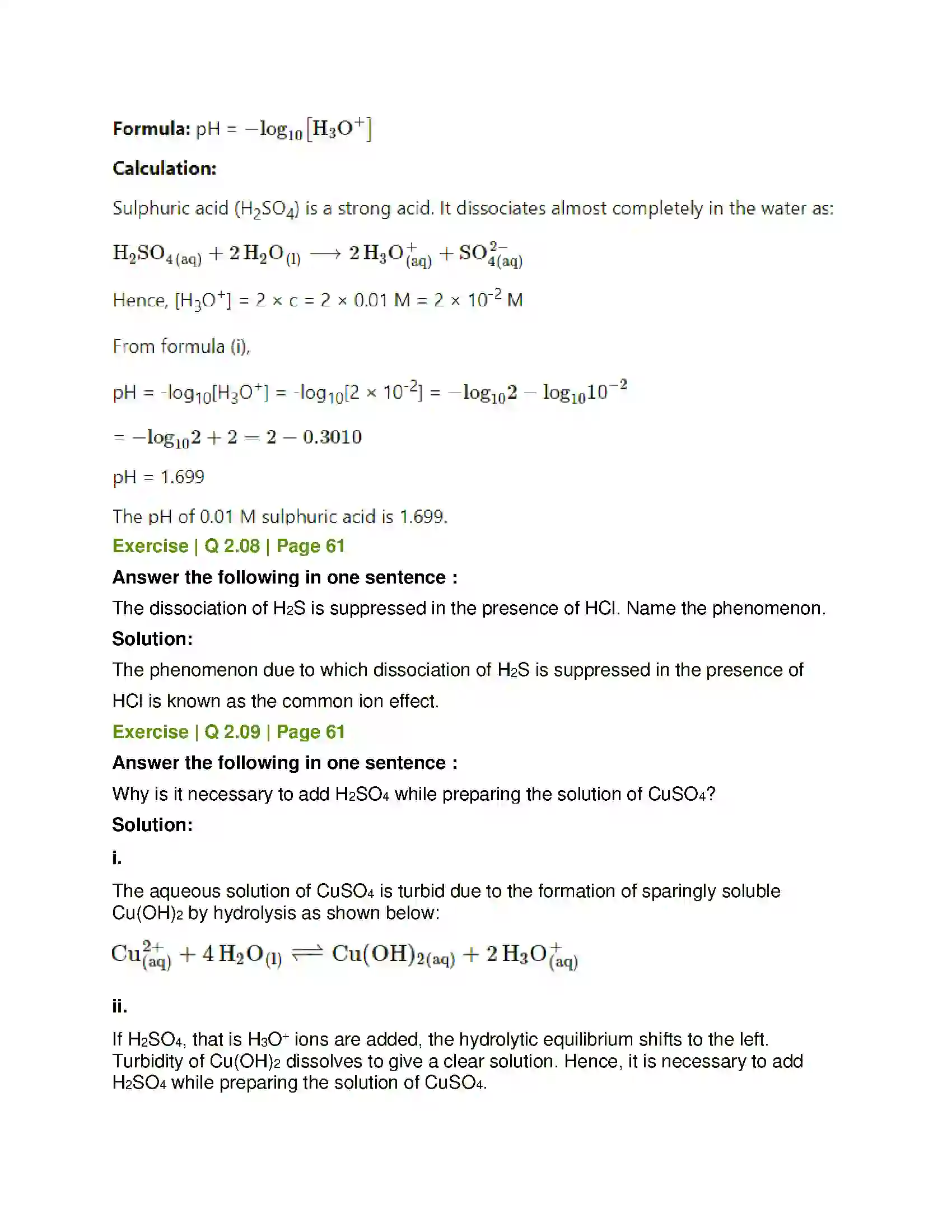 Maharashtra Board Class 12th Chemistry Ionic Equilibria Solution 6