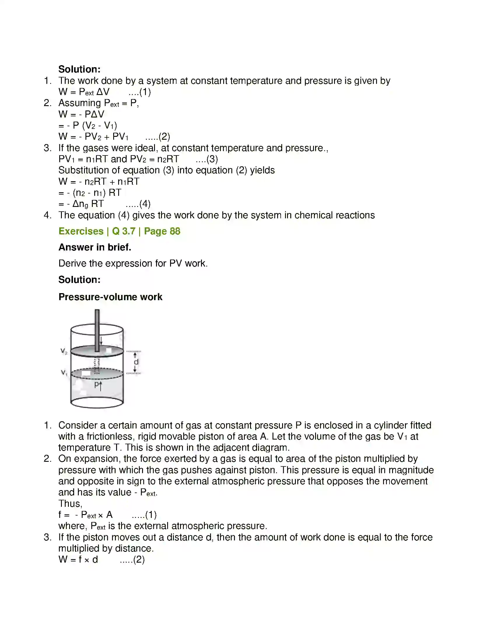 Maharashtra Board Class 12th Chemistry Chemical Thermodynamics Solution 10
