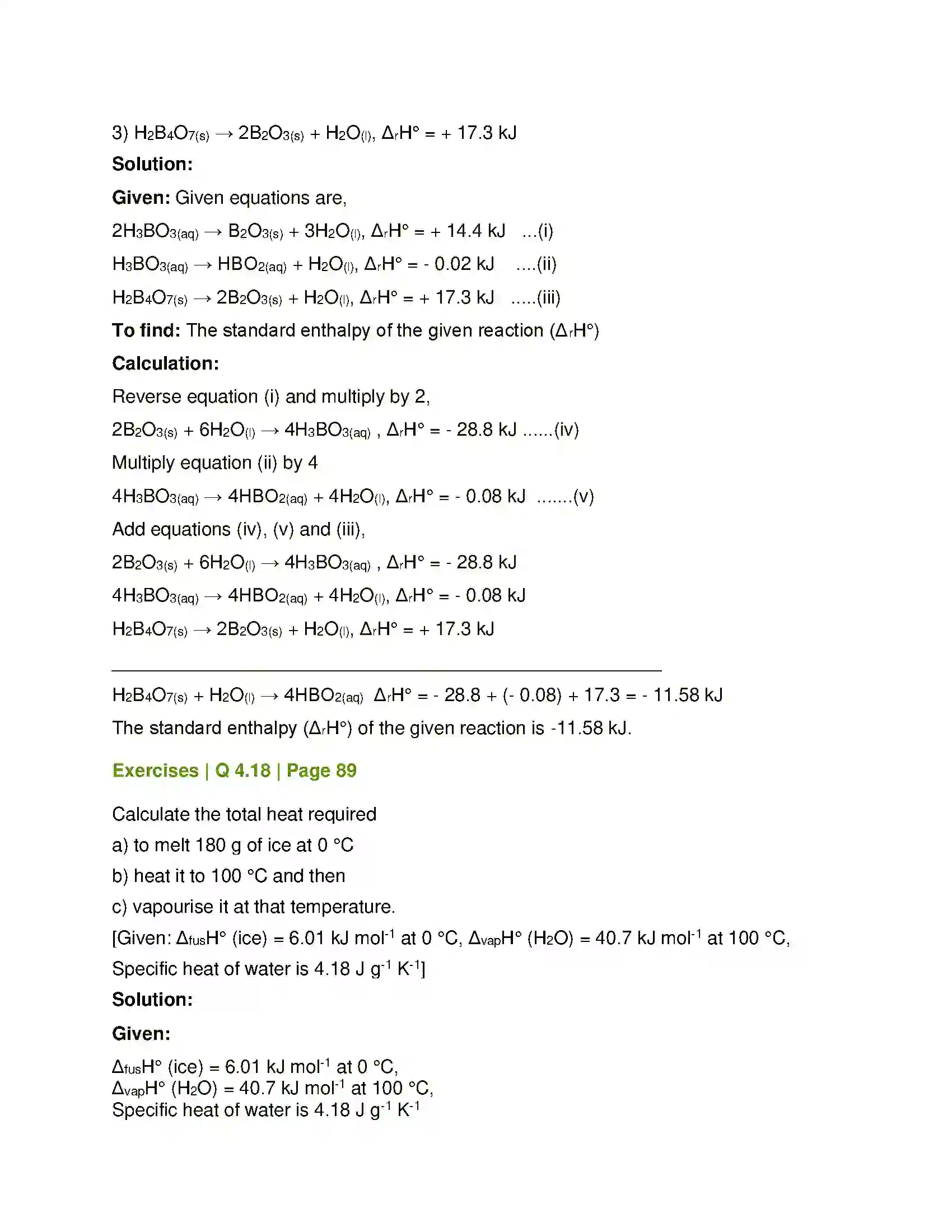 Maharashtra Board Class 12th Chemistry Chemical Thermodynamics Solution 27