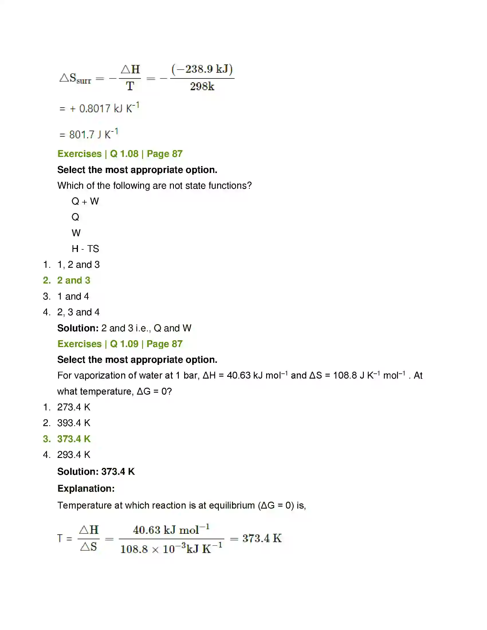 Maharashtra Board Class 12th Chemistry Chemical Thermodynamics Solution 4