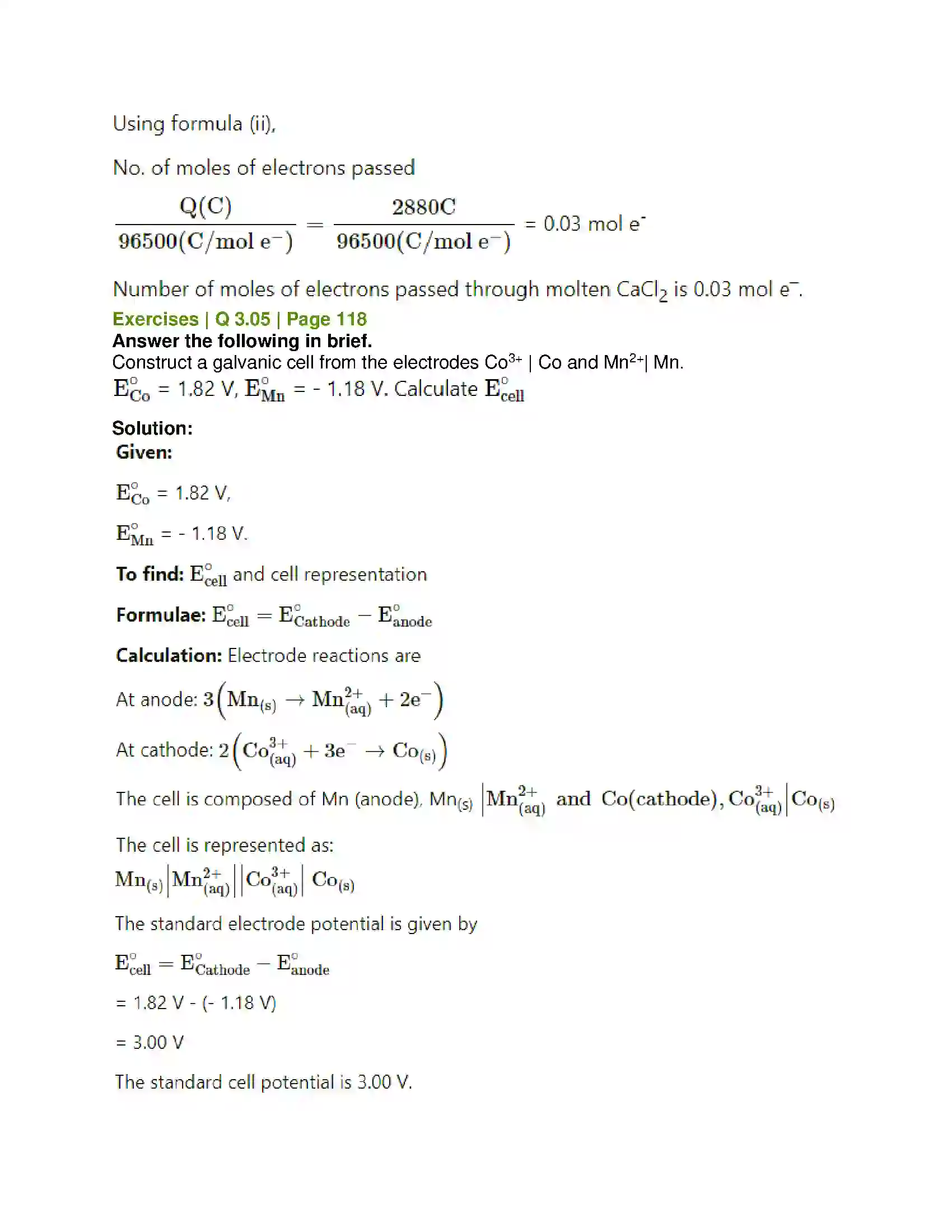 Maharashtra Board Class 12th Chemistry Electrochemistry Solution 11