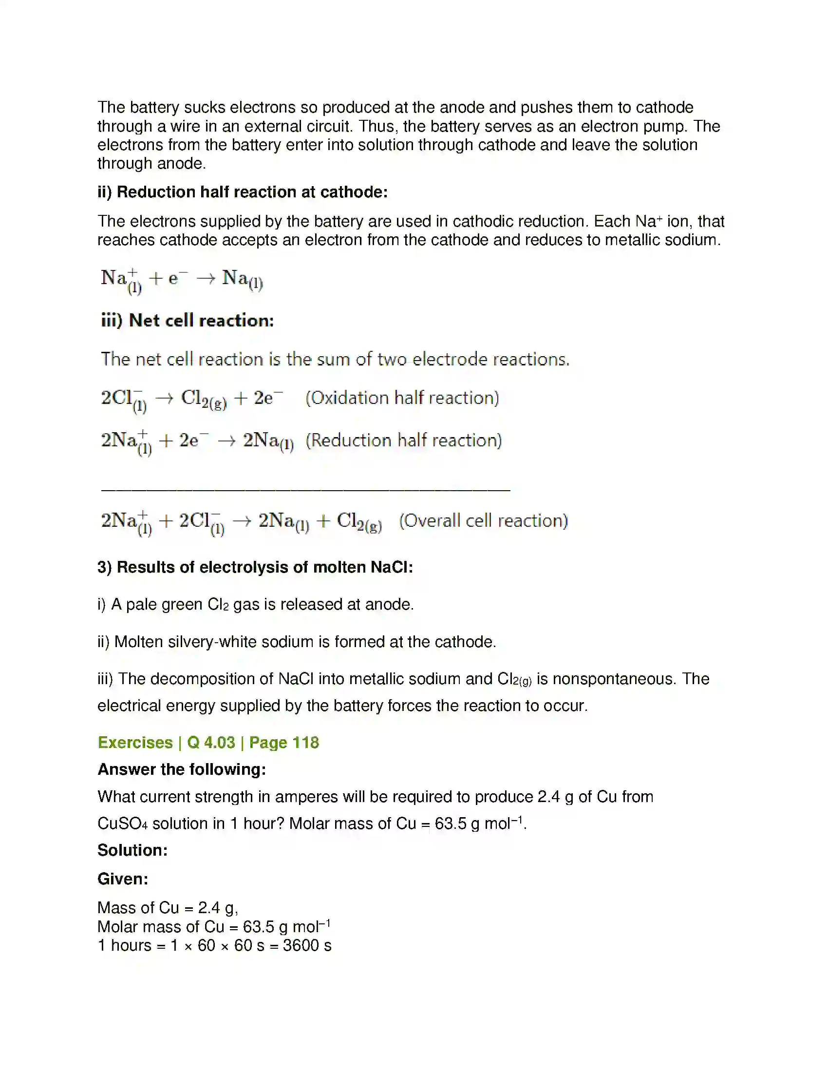 Maharashtra Board Class 12th Chemistry Electrochemistry Solution 16
