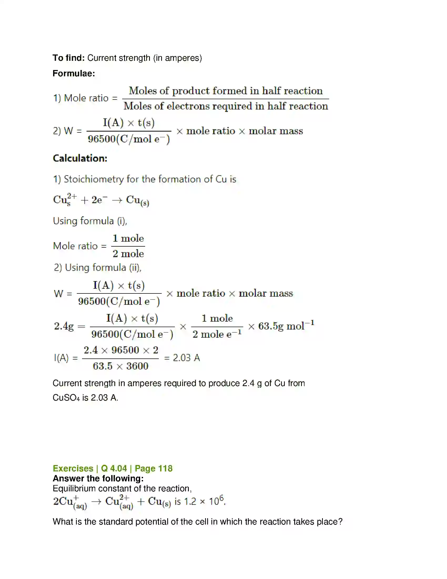 Maharashtra Board Class 12th Chemistry Electrochemistry Solution 17
