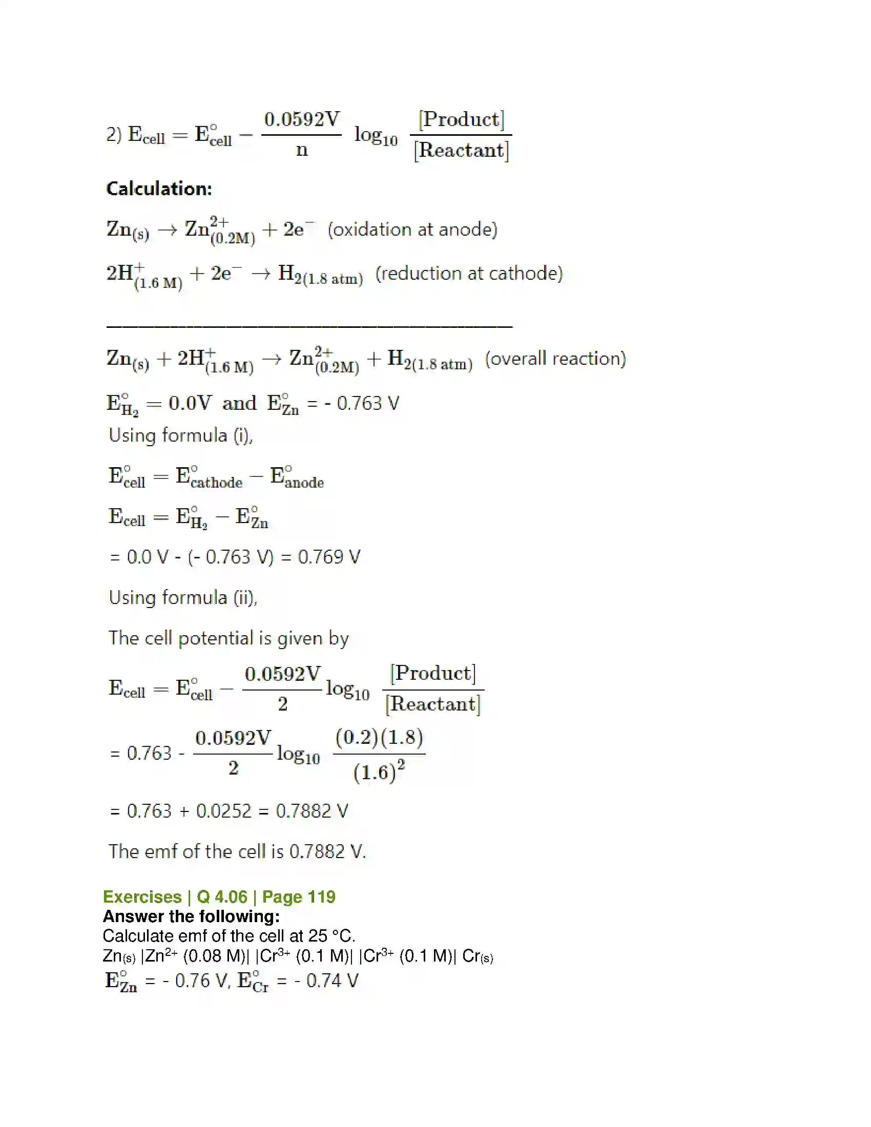 Maharashtra Board Class 12th Chemistry Electrochemistry Solution 19
