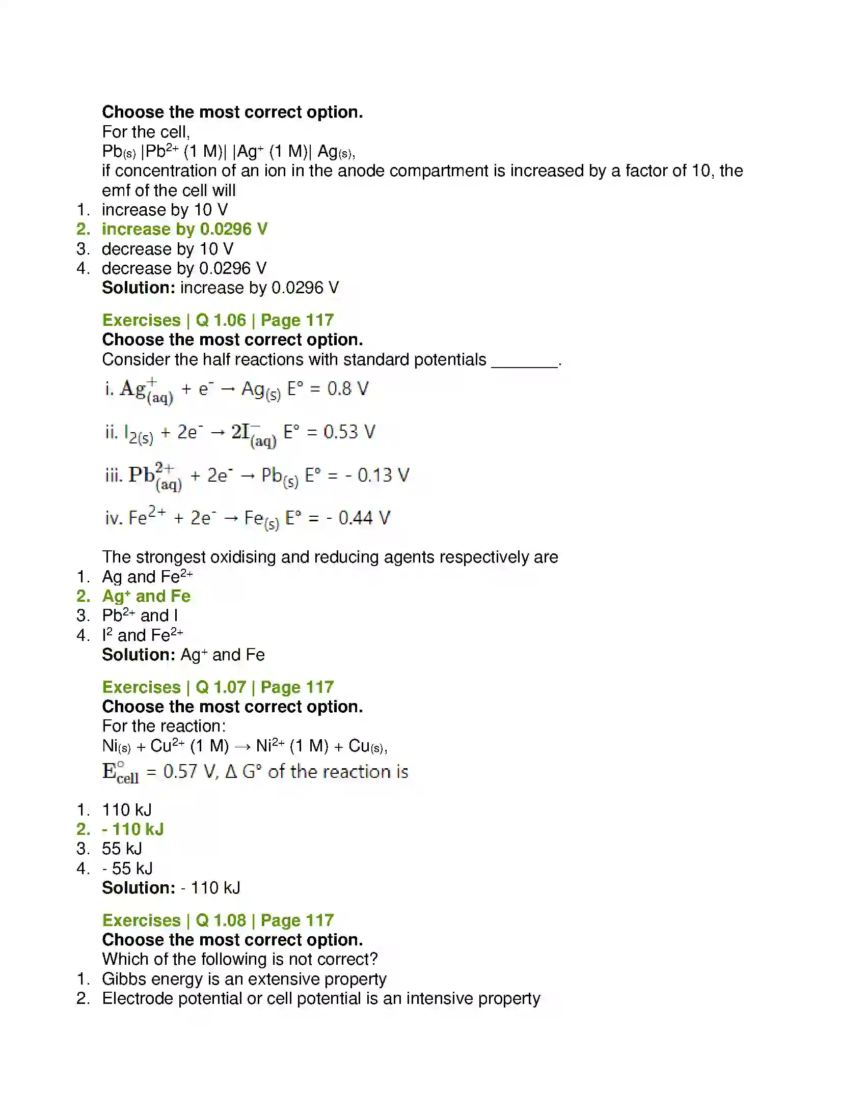 Maharashtra Board Class 12th Chemistry Electrochemistry Solution 2