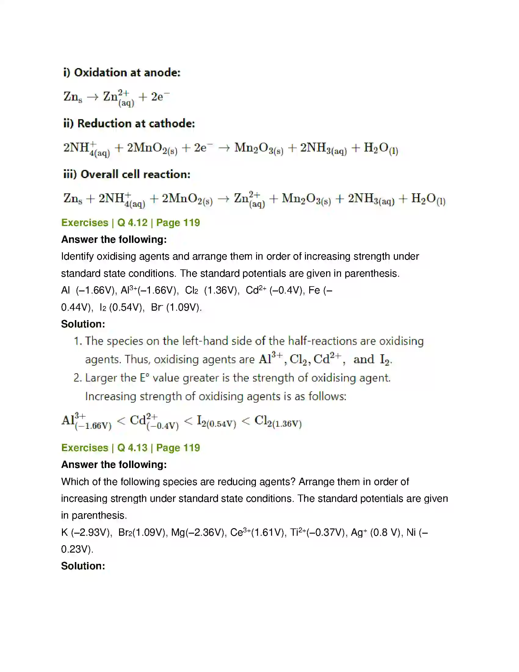 Maharashtra Board Class 12th Chemistry Electrochemistry Solution 26