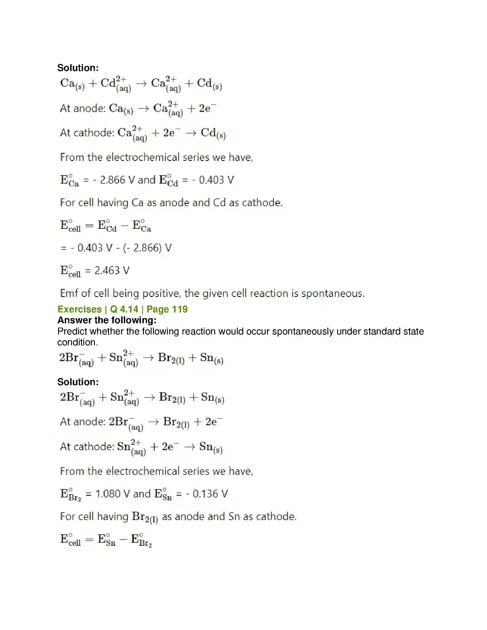Maharashtra Board Class 12th Chemistry Electrochemistry Solution 28