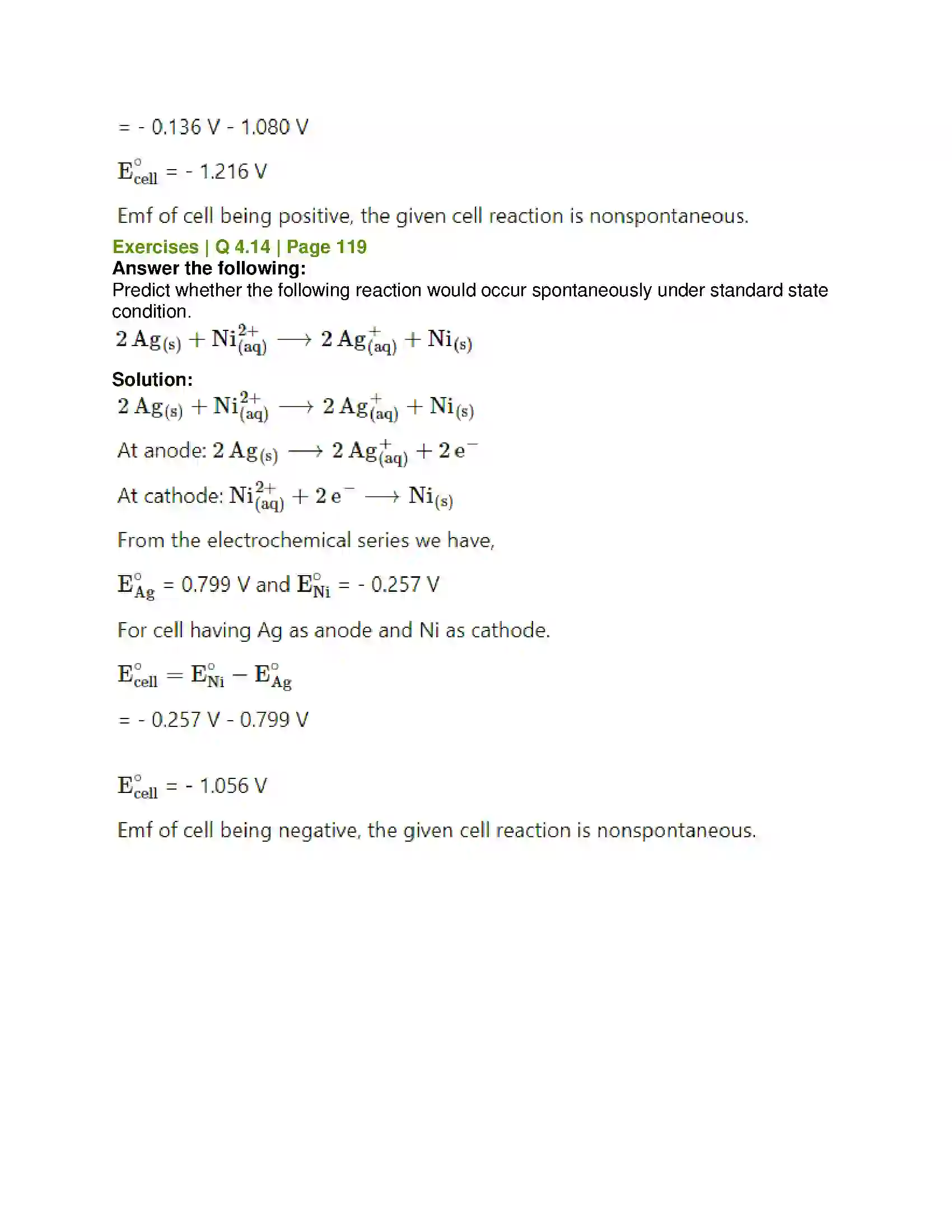 Maharashtra Board Class 12th Chemistry Electrochemistry Solution 29