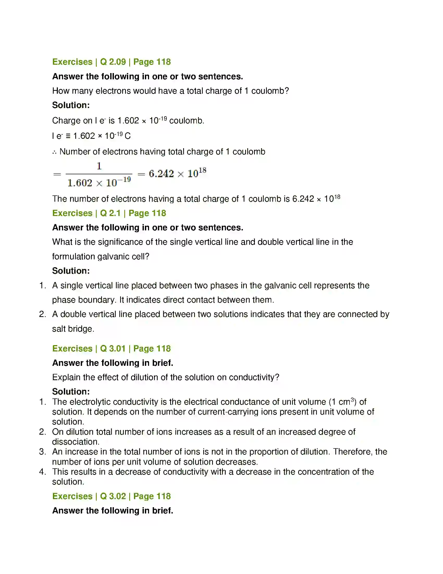 Maharashtra Board Class 12th Chemistry Electrochemistry Solution 8