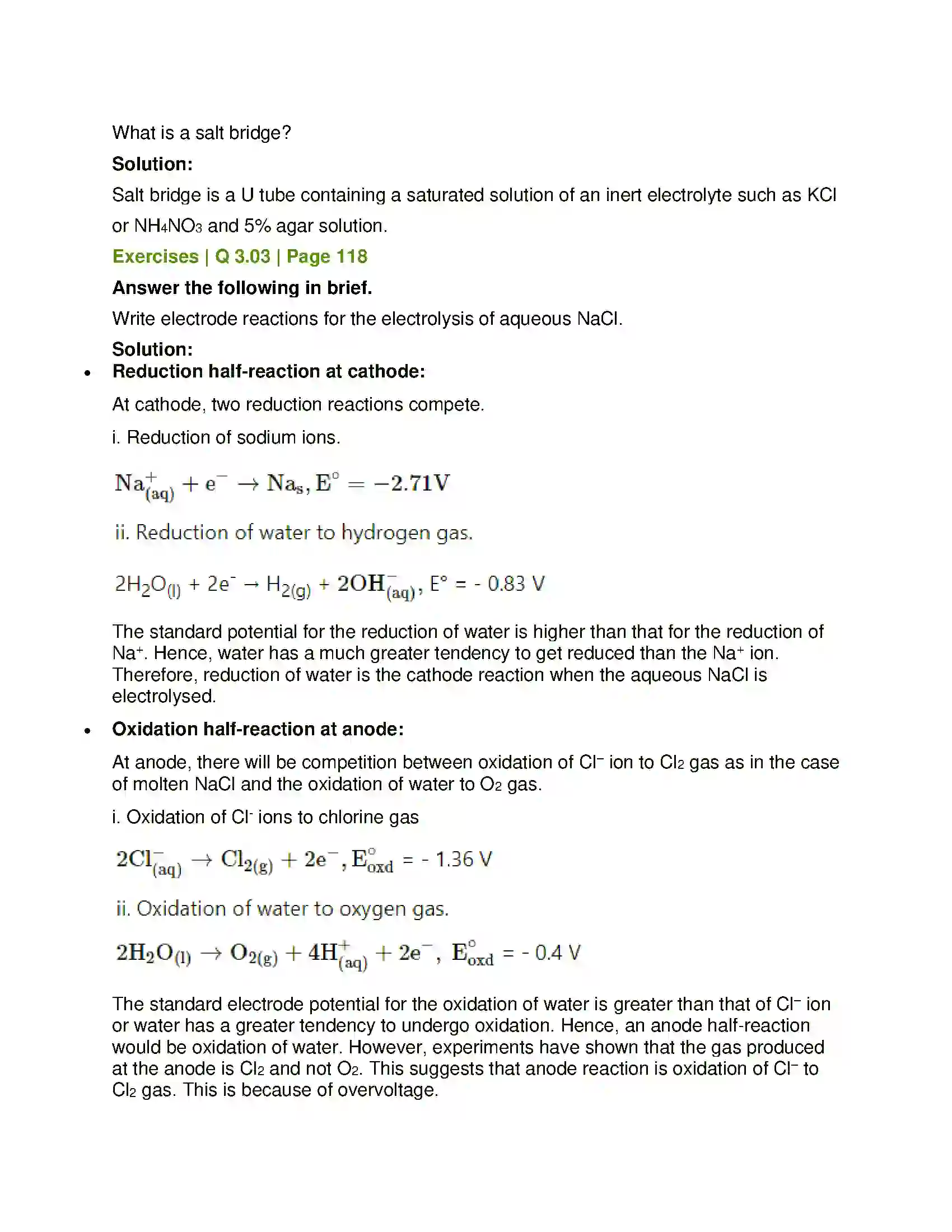 Maharashtra Board Class 12th Chemistry Electrochemistry Solution 9
