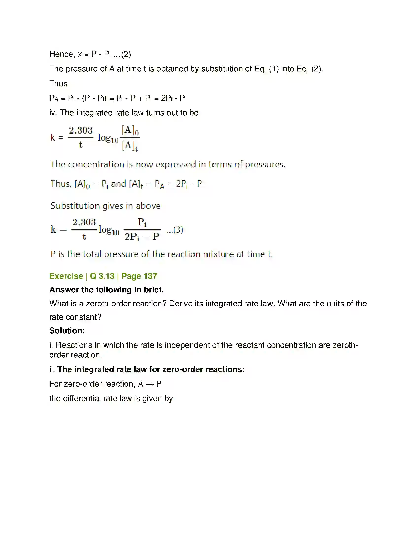 Maharashtra Board Class 12th Chemistry Chemical Kinetics Solution 18