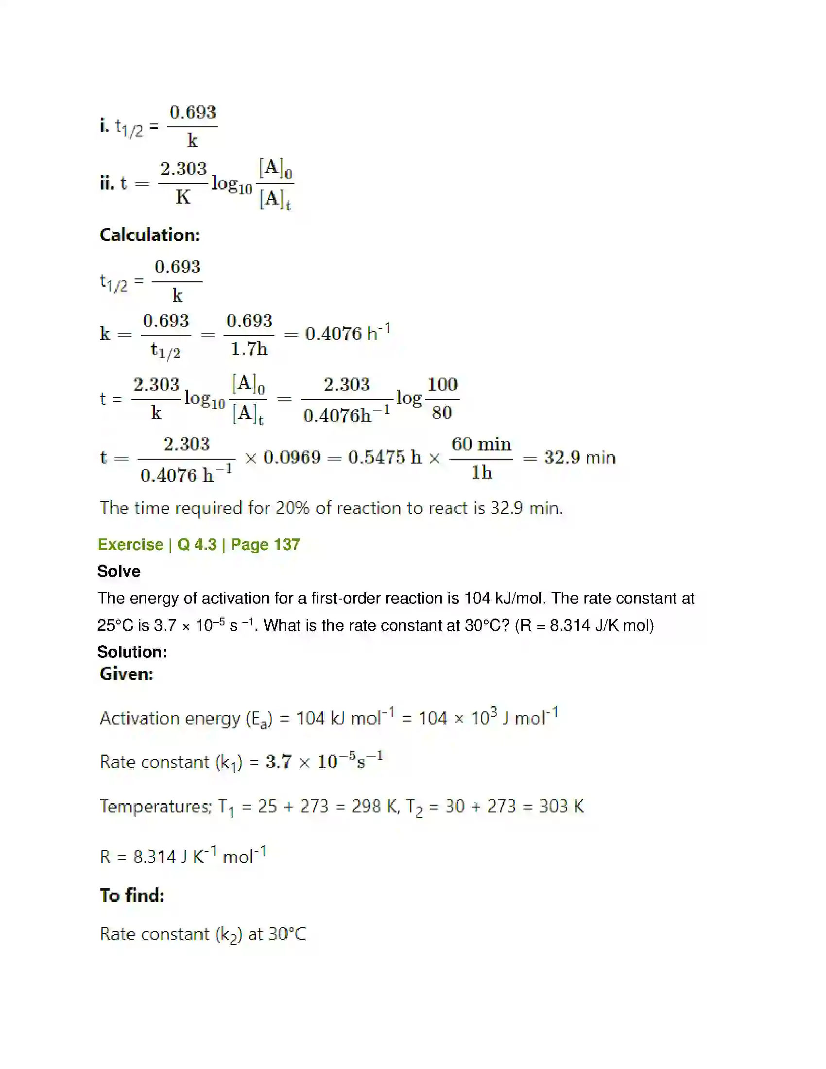 Maharashtra Board Class 12th Chemistry Chemical Kinetics Solution 25