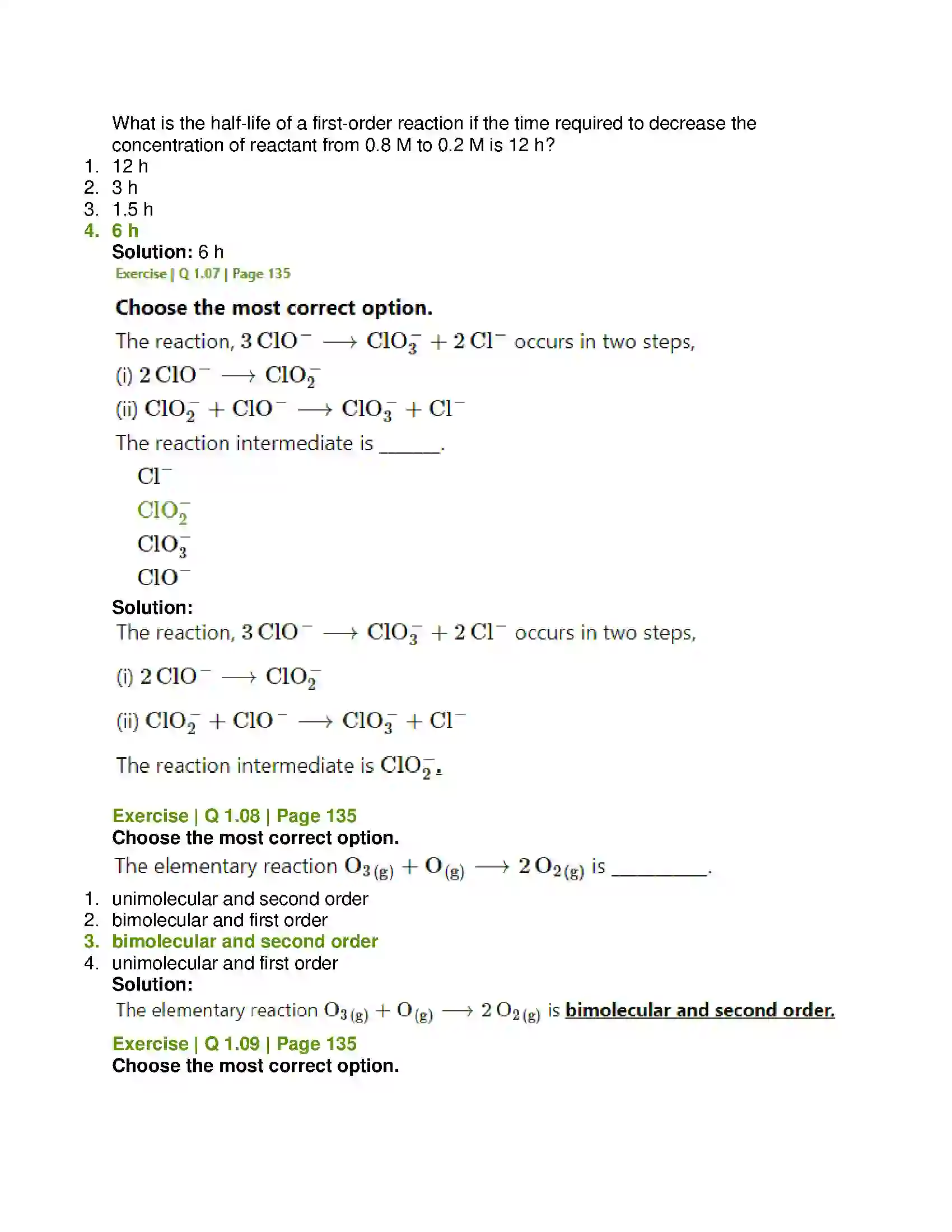 Maharashtra Board Class 12th Chemistry Chemical Kinetics Solution 3