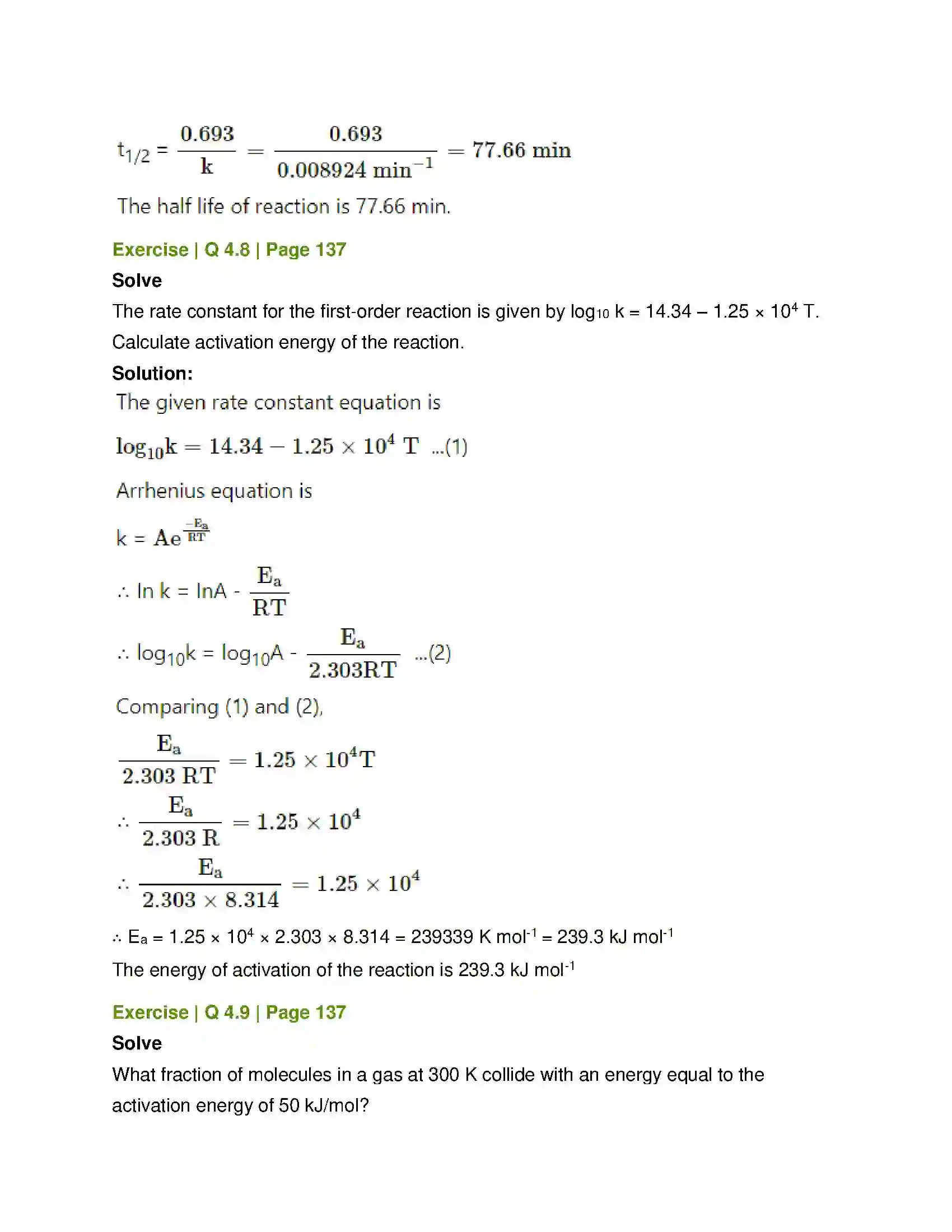 Maharashtra Board Class 12th Chemistry Chemical Kinetics Solution 31