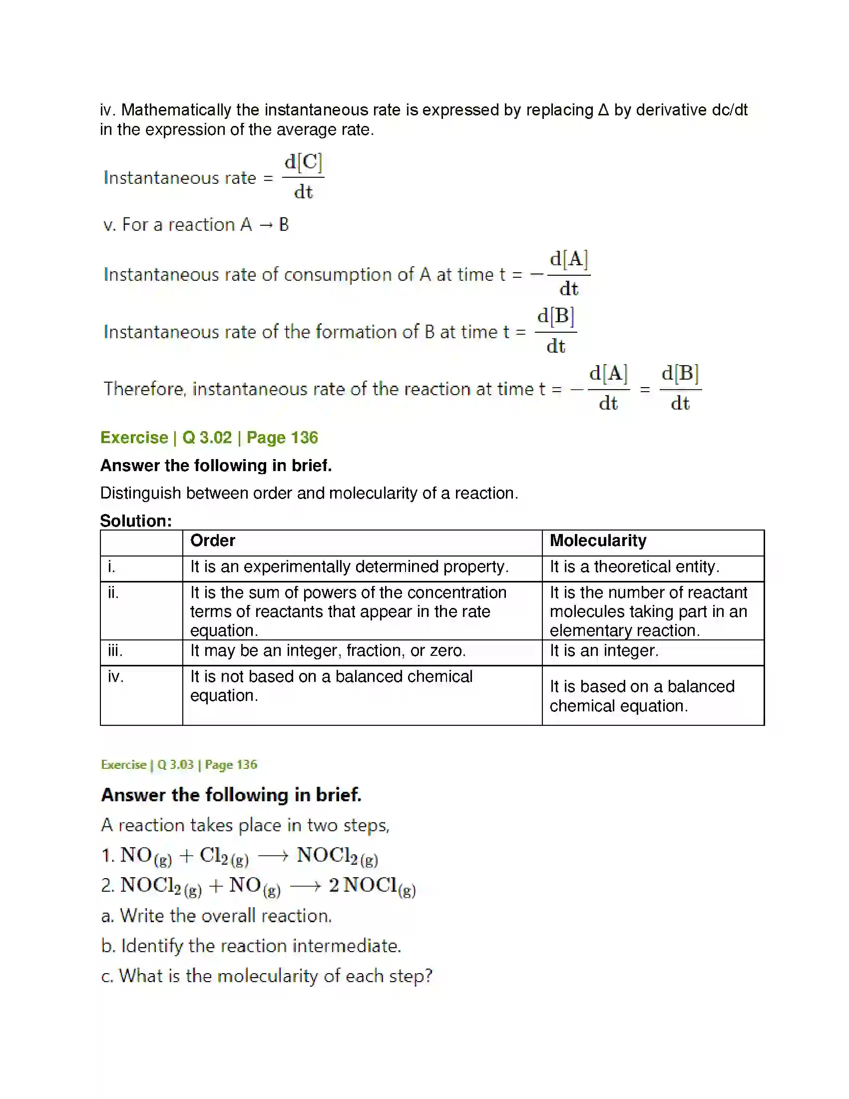 Maharashtra Board Class 12th Chemistry Chemical Kinetics Solution 8