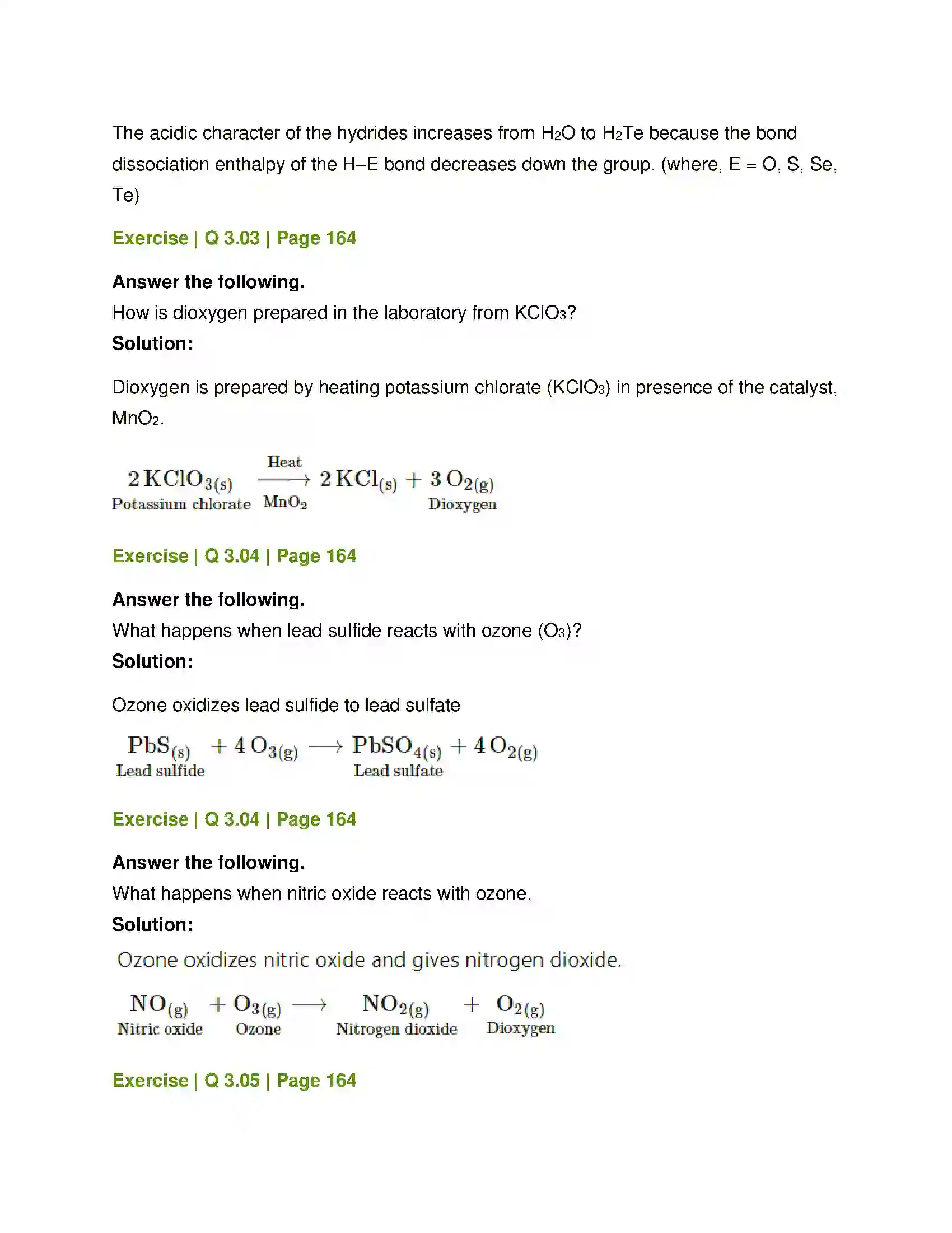 Maharashtra Board Class 12th Chemistry Elements of Groups 16, 17 and 18 Solution 11