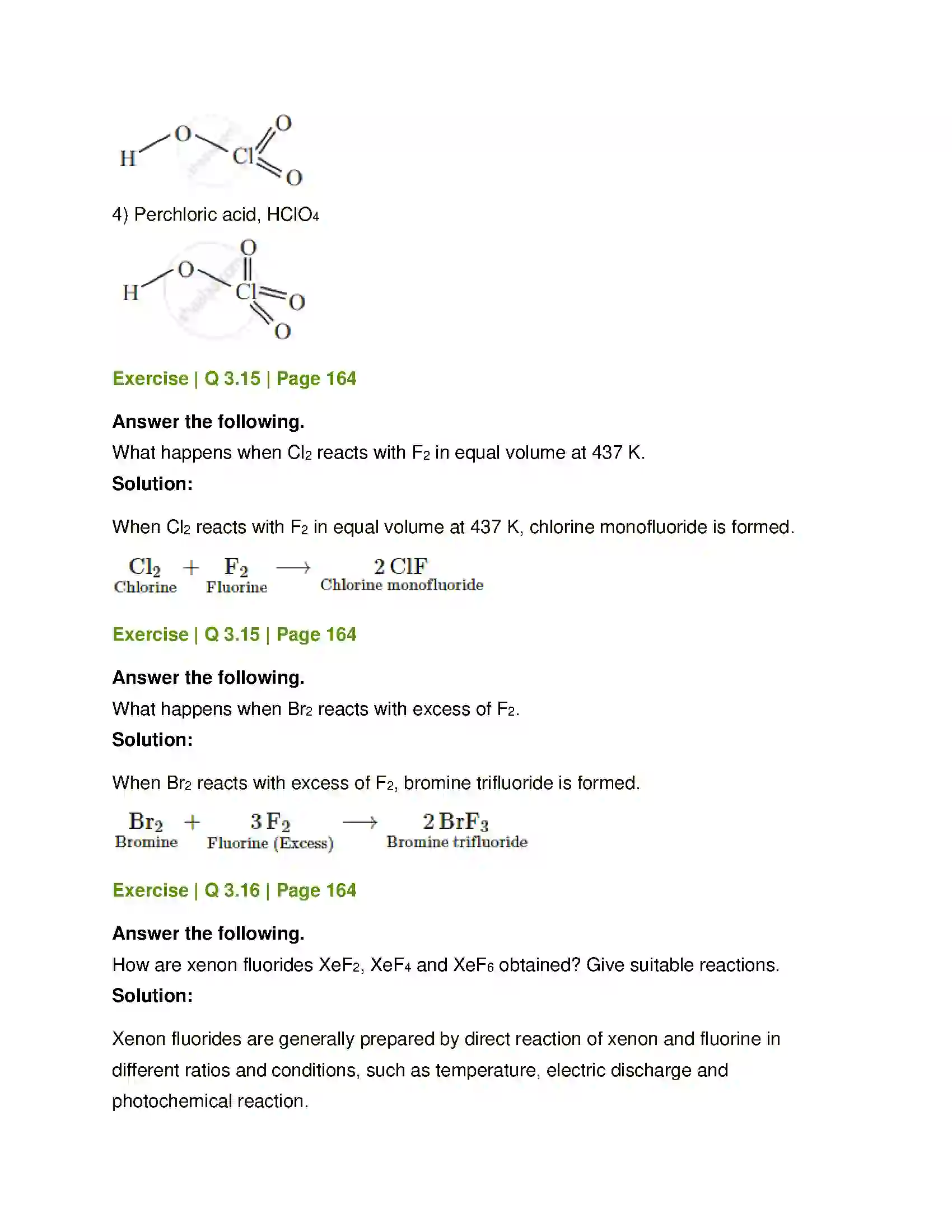 Maharashtra Board Class 12th Chemistry Elements of Groups 16, 17 and 18 Solution 17