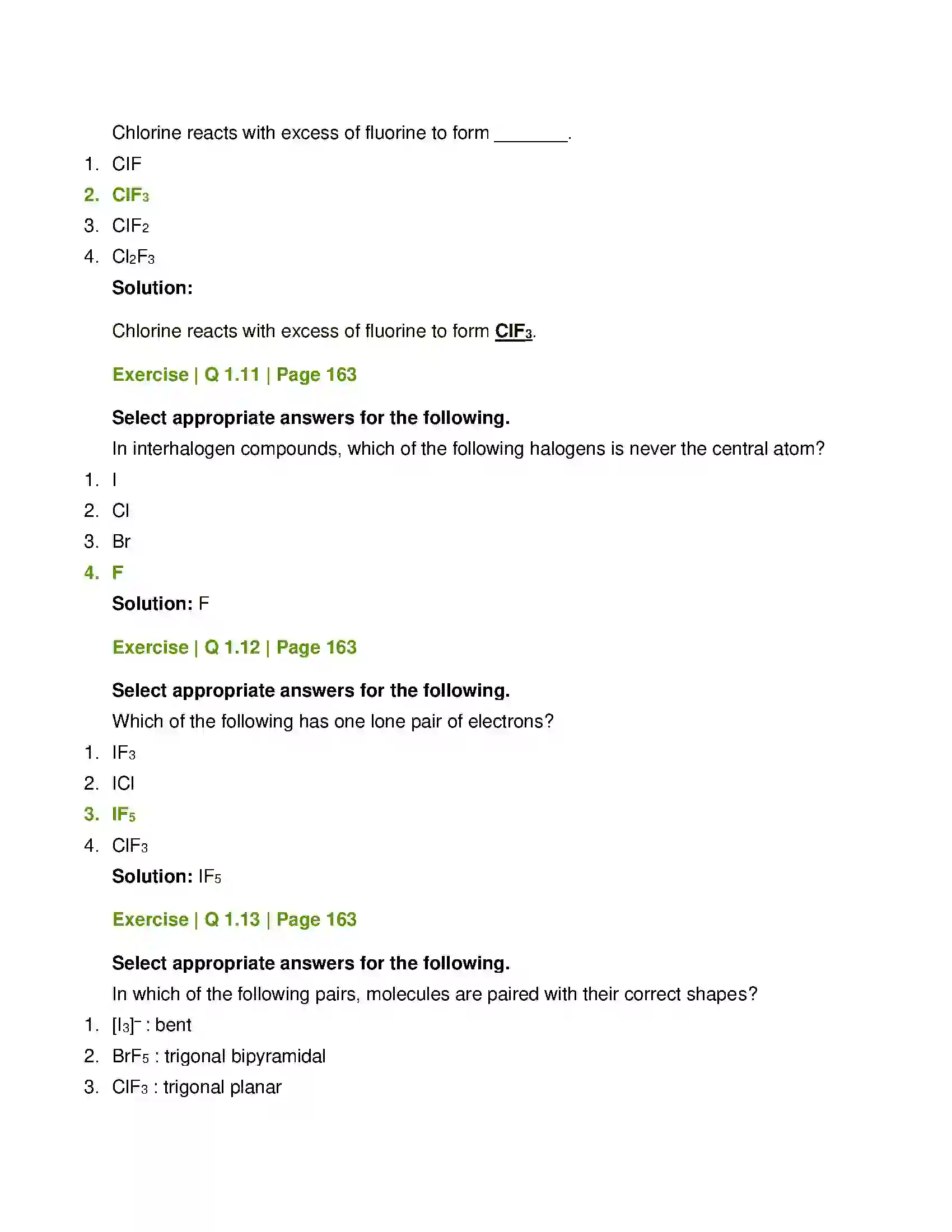 Maharashtra Board Class 12th Chemistry Elements of Groups 16, 17 and 18 Solution 4